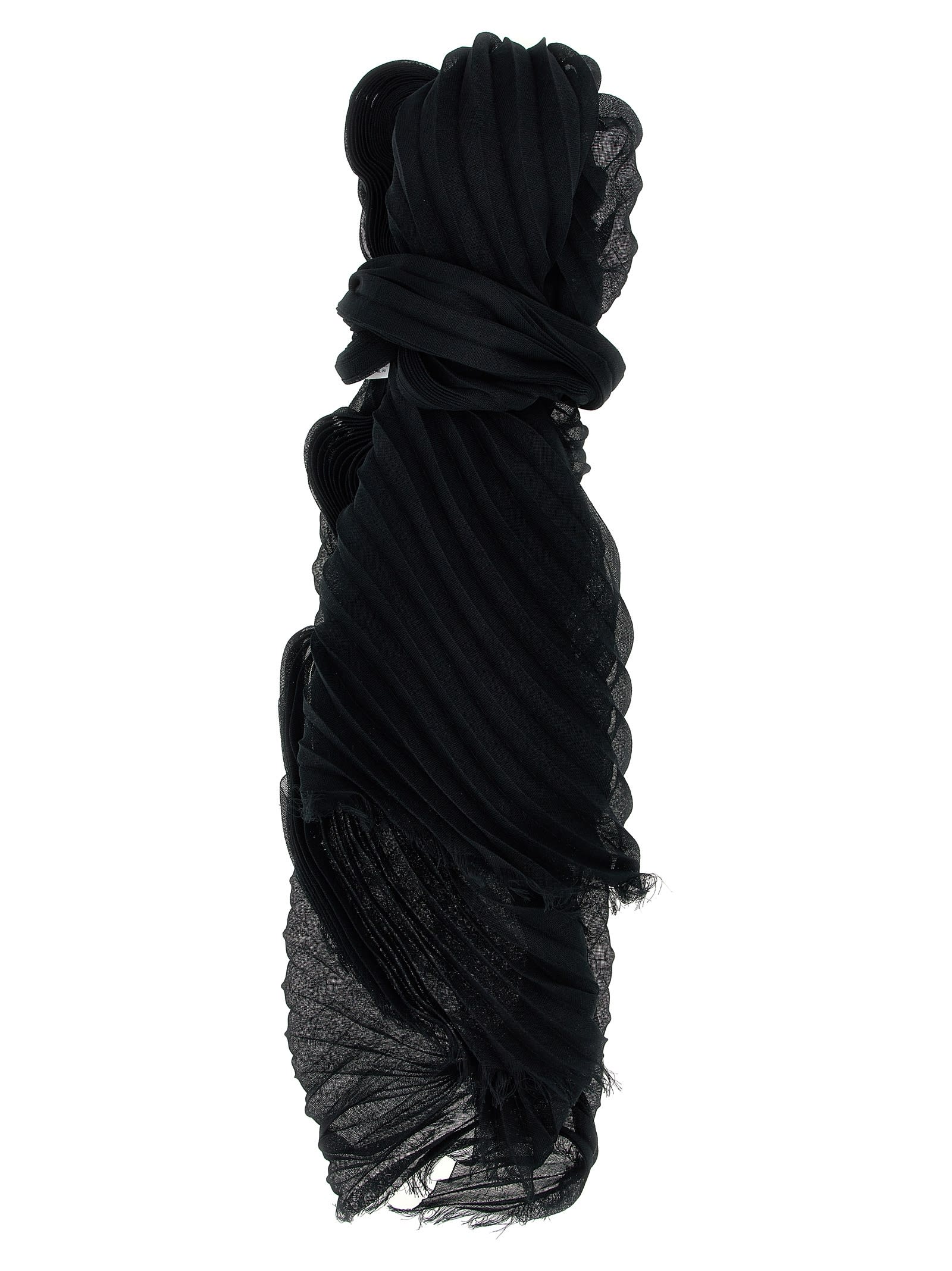 Issey Miyake Ramie Pleats Scarves And Foulards Black
