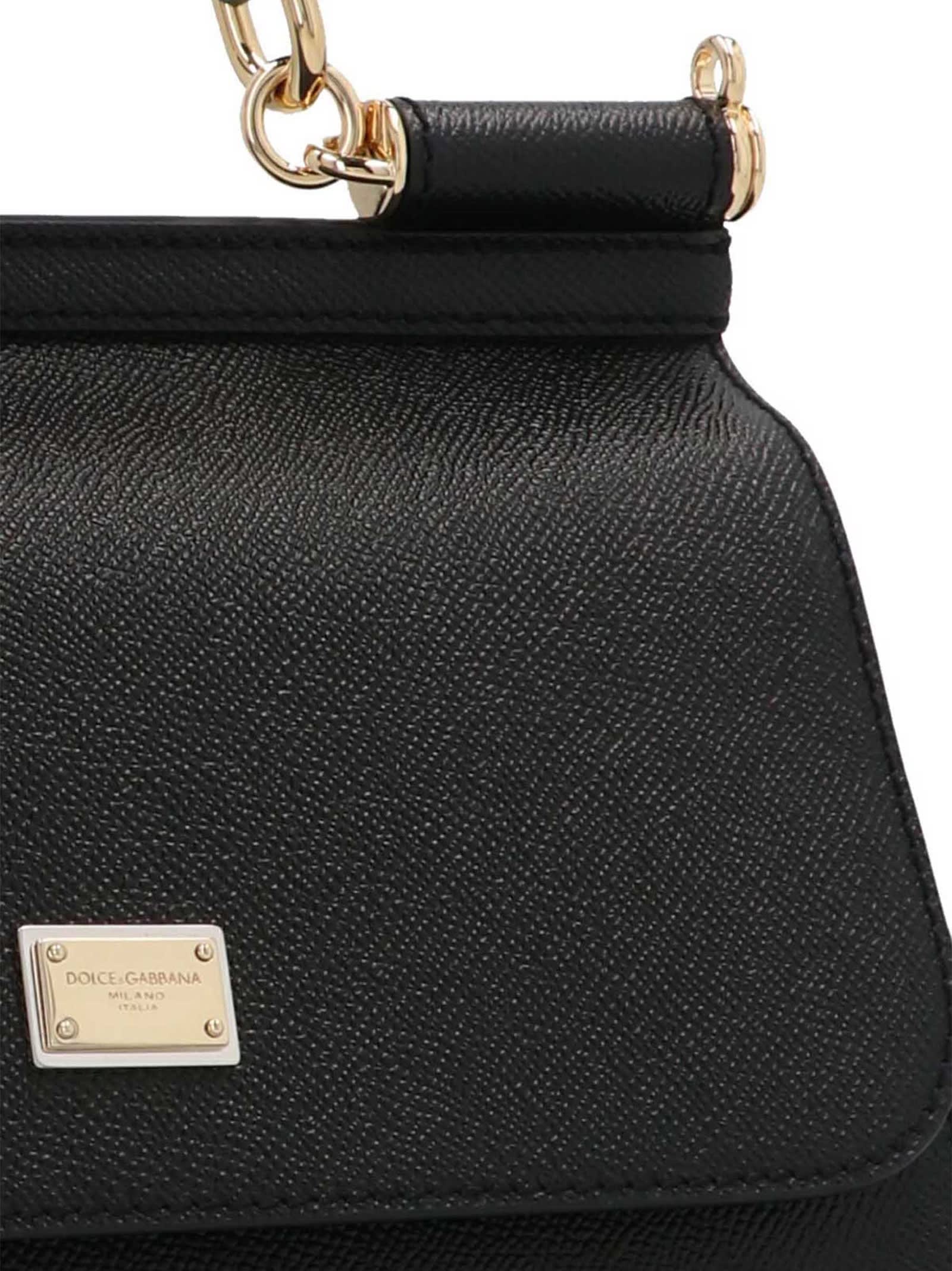 Dolce & Gabbana Kim Coin Pocket Sicily Handbag in Black