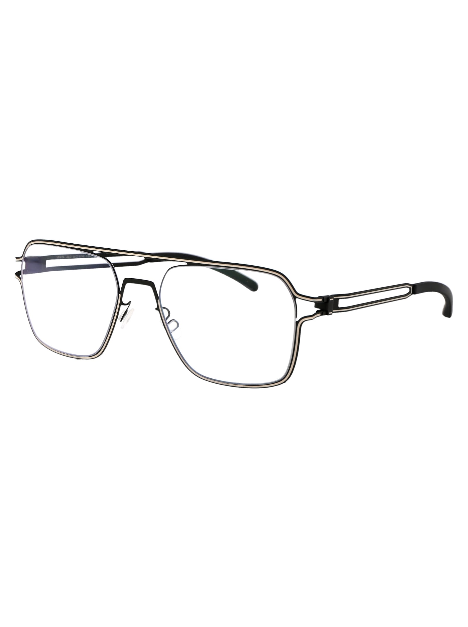 Shop Mykita Jalo Glasses In 634 Black Light Warm Grey|clear