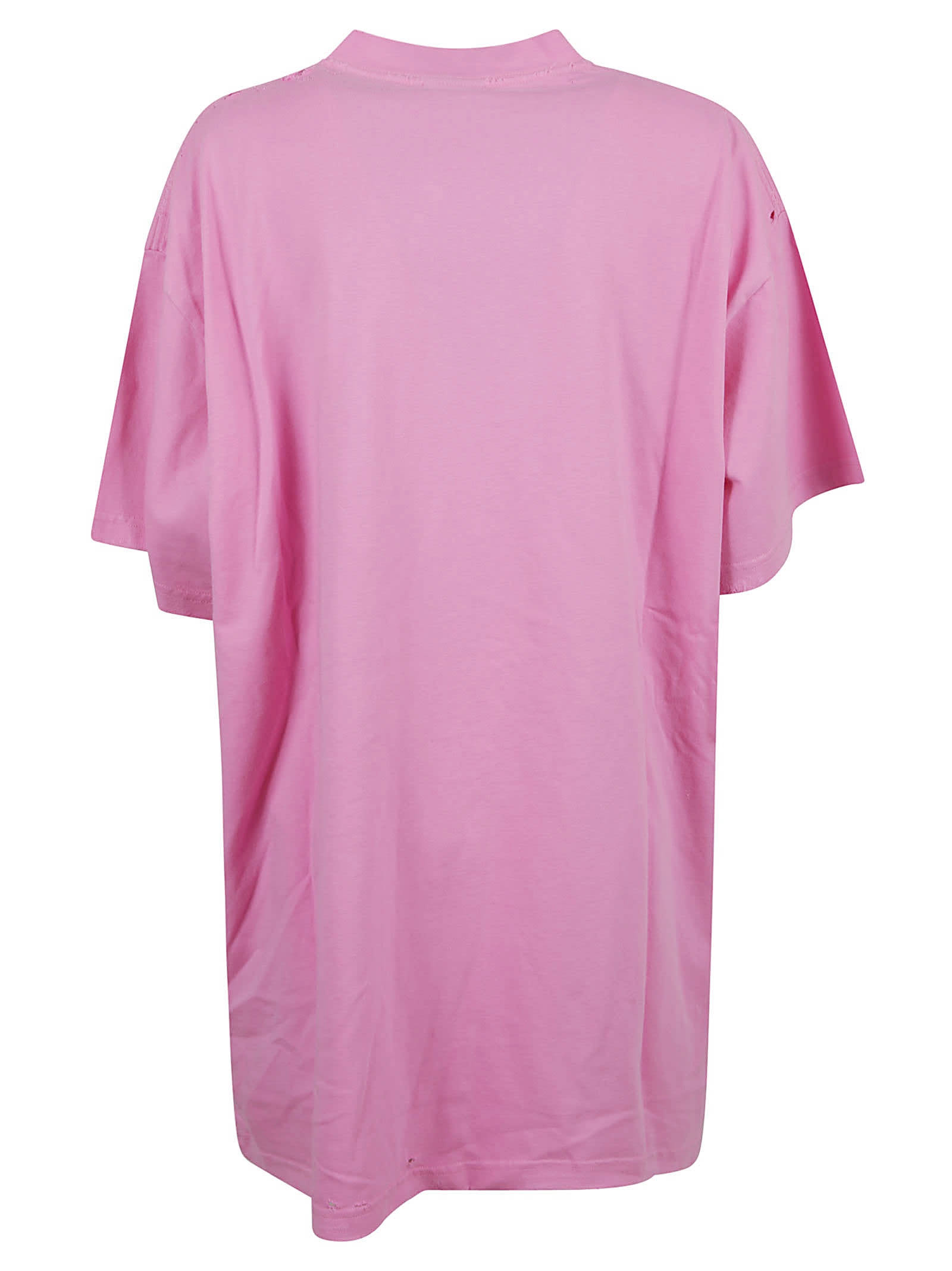 Balenciaga Oversized Cotton T-shirt With Graphic Contrast In Black