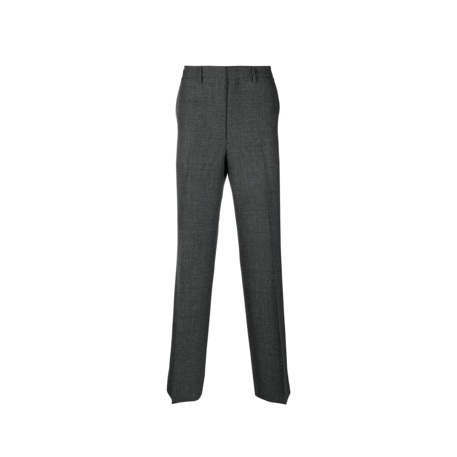 Shop Prada Virgin Wool Pants In Gray