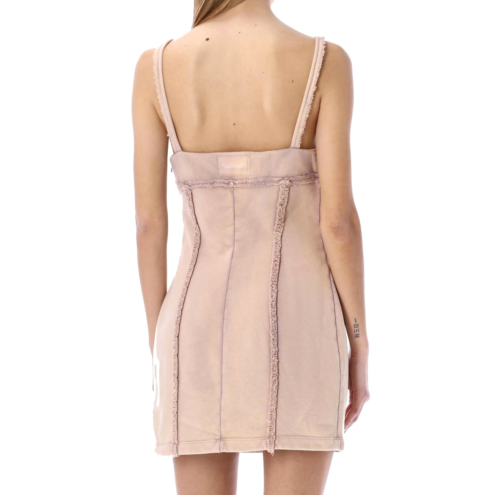 Shop Off-white Cotton Mini Dress In Pink