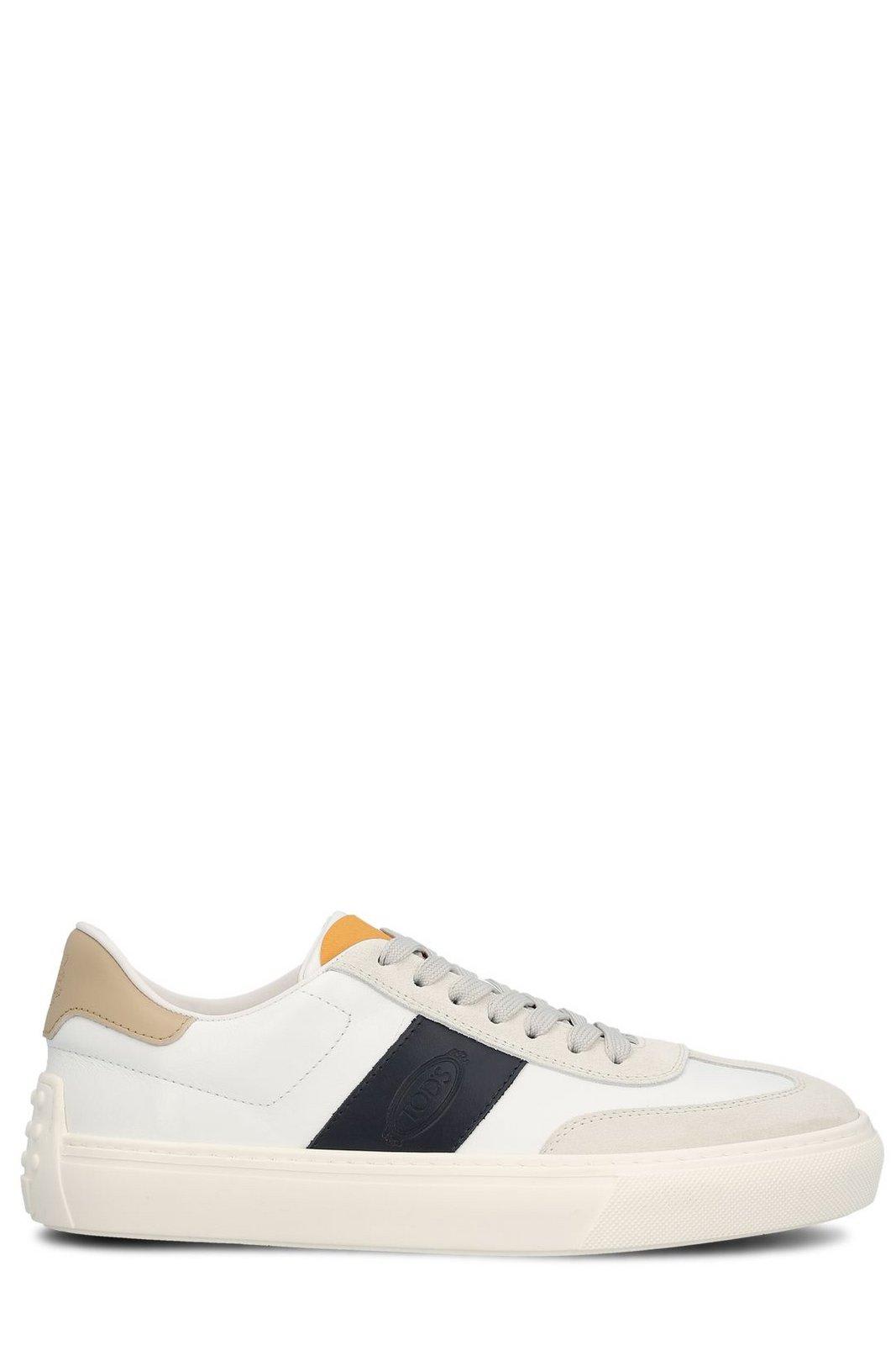 Tod's Panelled Low-top Leather Sneakers In Beige