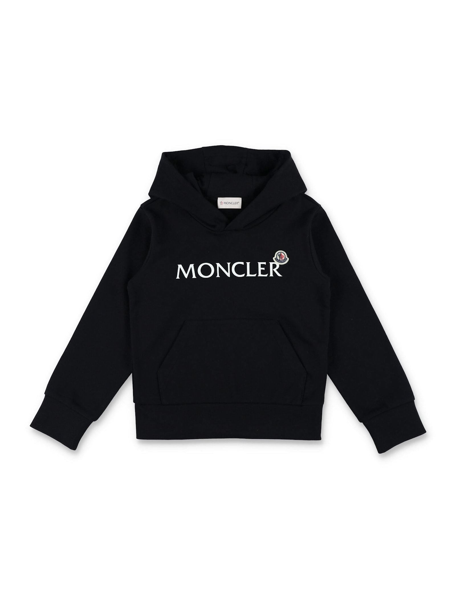 Moncler Hoodie Logo In Black