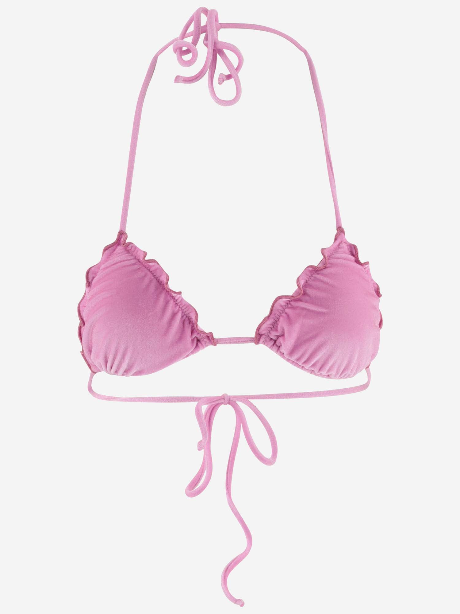 Shop Mc2 Saint Barth Stretch Nylon Bikini Top In Pink