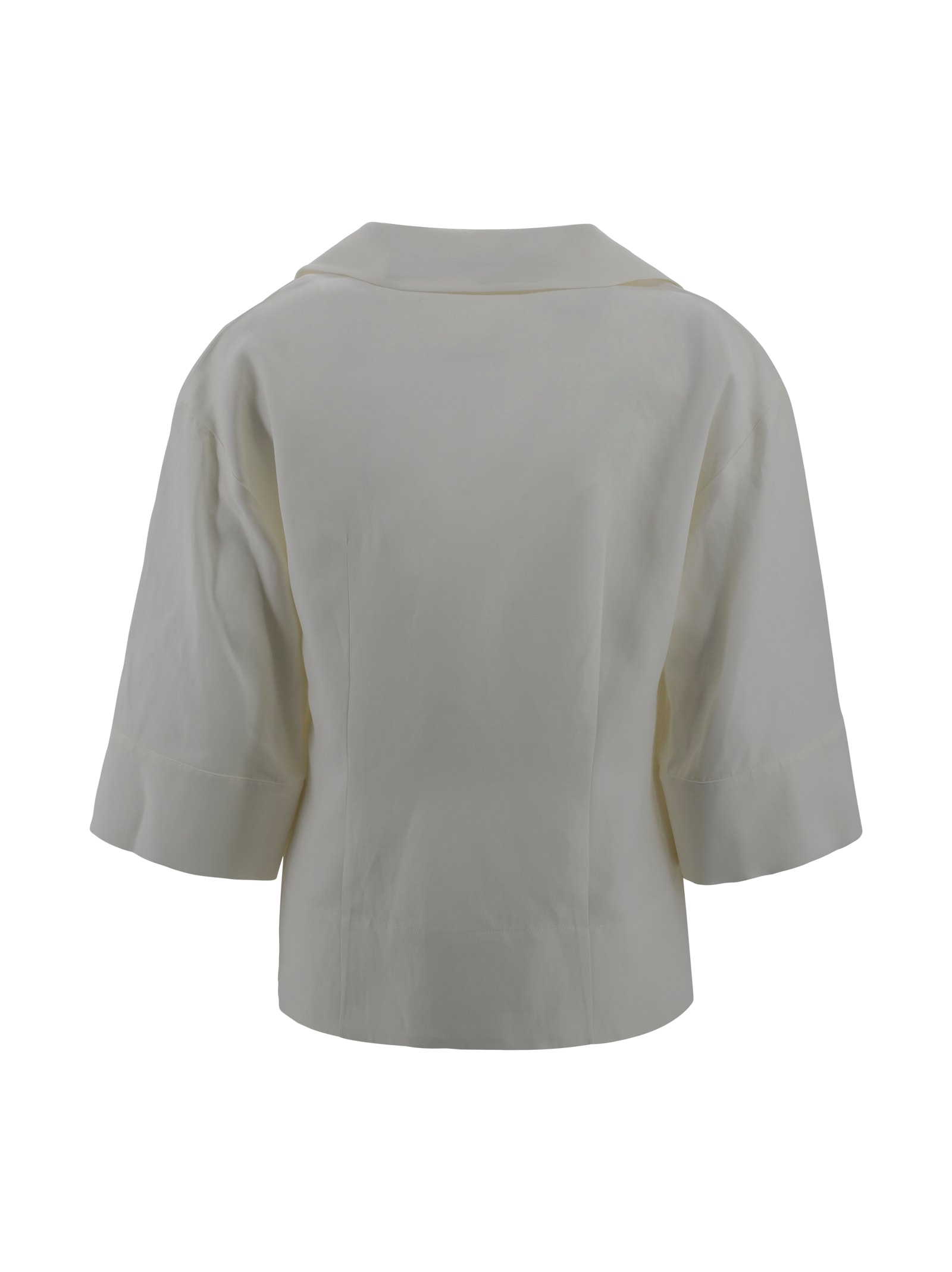 Shop P.a.r.o.s.h V-neck Blouse In Cream