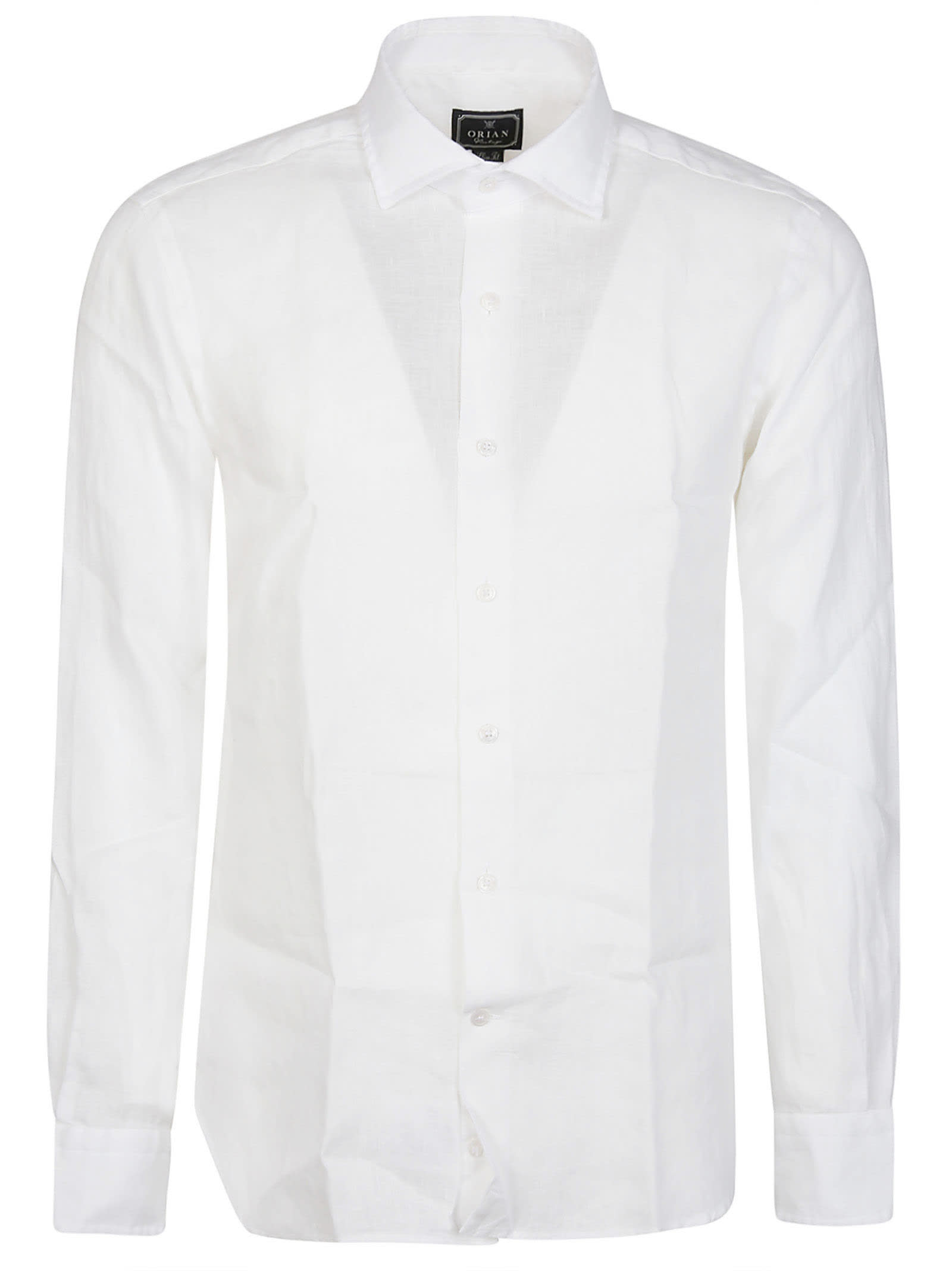 Shop Orian Long Sleeve Slim Shirt In Bianco