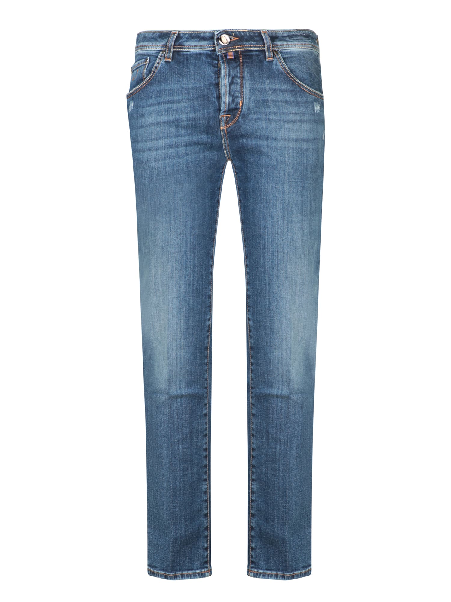 Shop Jacob Cohen Scott Ripped Blue Denim Jeans