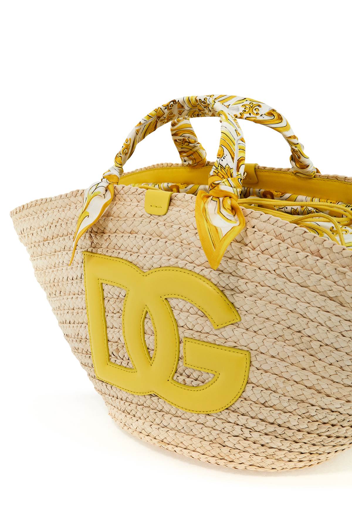 Shop Dolce & Gabbana Medium-sized Kendra Tote Bag In Azulejos Giallo (yellow)