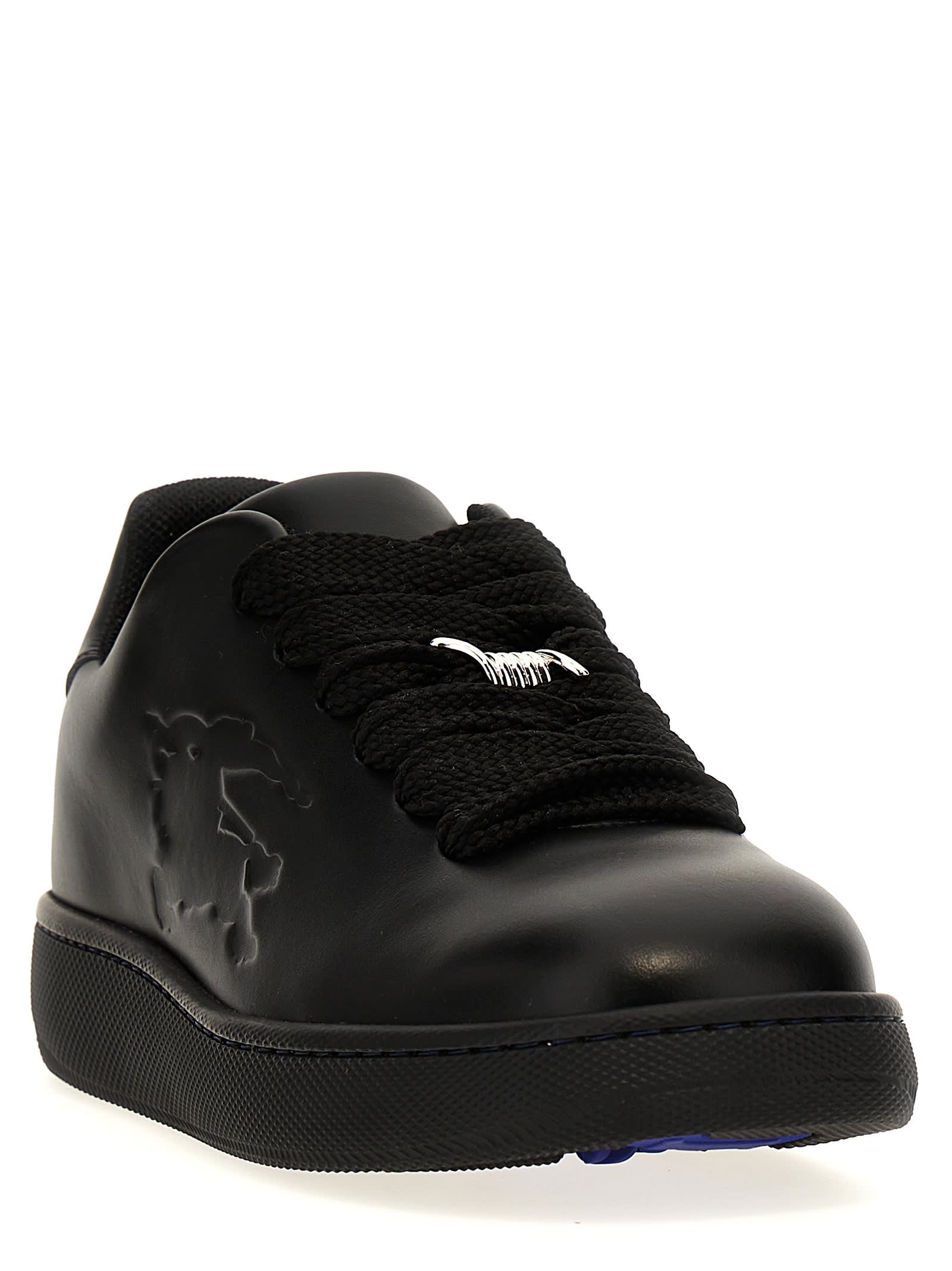 Shop Burberry Box Sneakers In Black