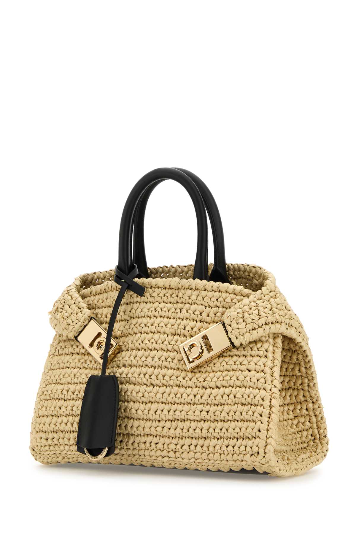 Ferragamo Raffia Mini Hug Handbag