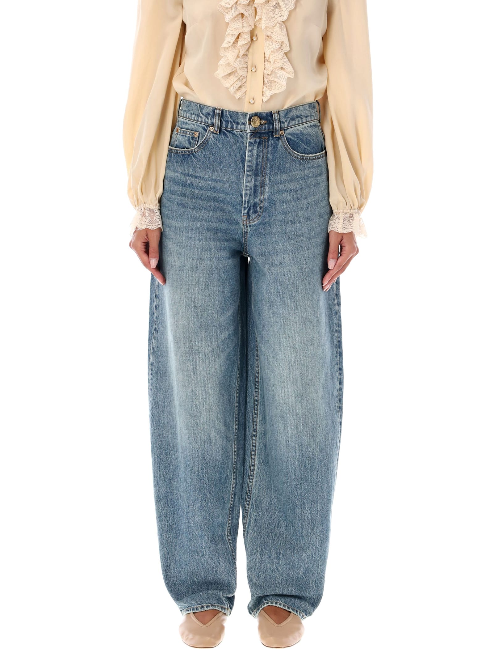 Shop Zimmermann Illustration Barrel Jean In Neptune