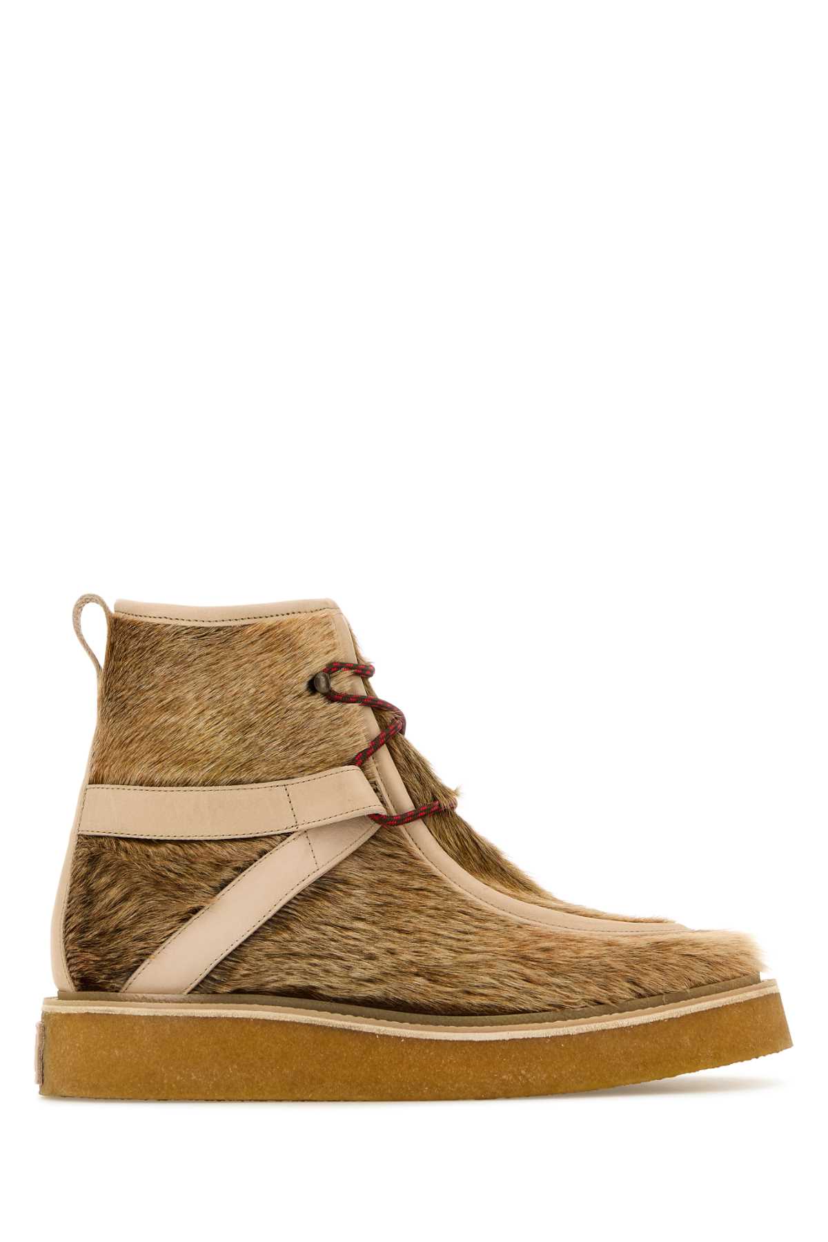 Shop Kenzo Biscuit Calf Hair  Yuki Ankle Boots In Tabac