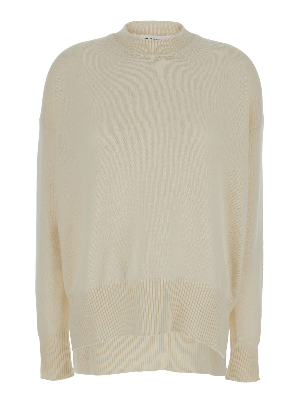 Shop Jil Sander Cream Ribbed Pullover In Cashmere Woman In White