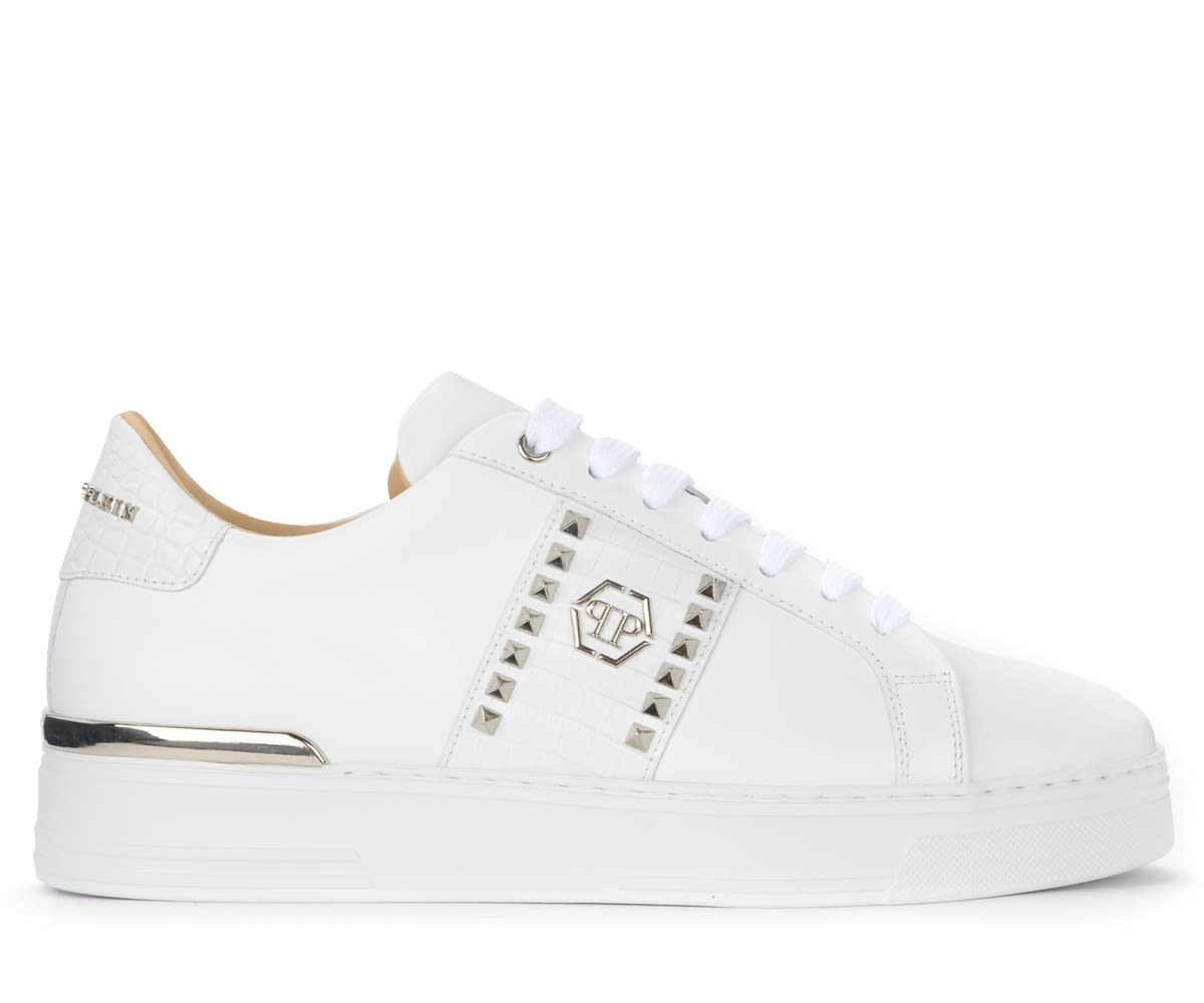 Sneaker Lo-top Philipp Plein Signature In White Leather