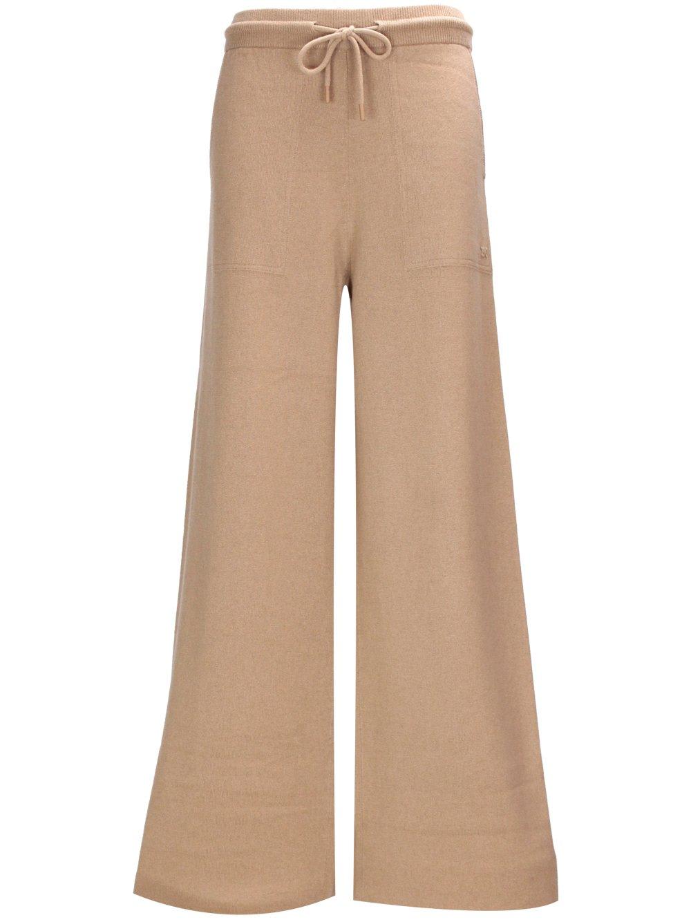 Max Mara Parole Drawstring Trousers In Brown