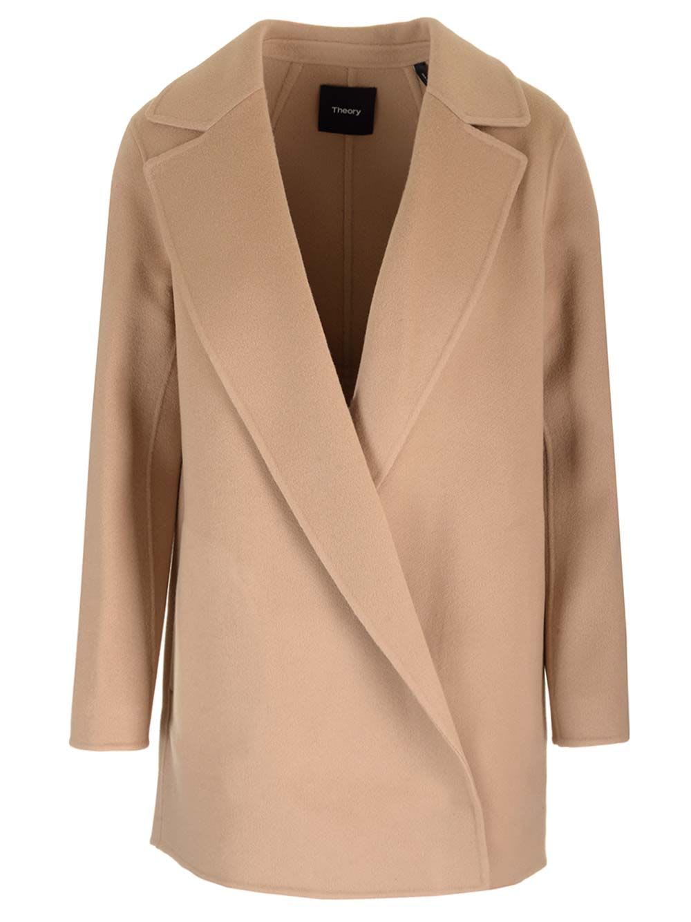 Shop Theory Unlined Coat In Beige