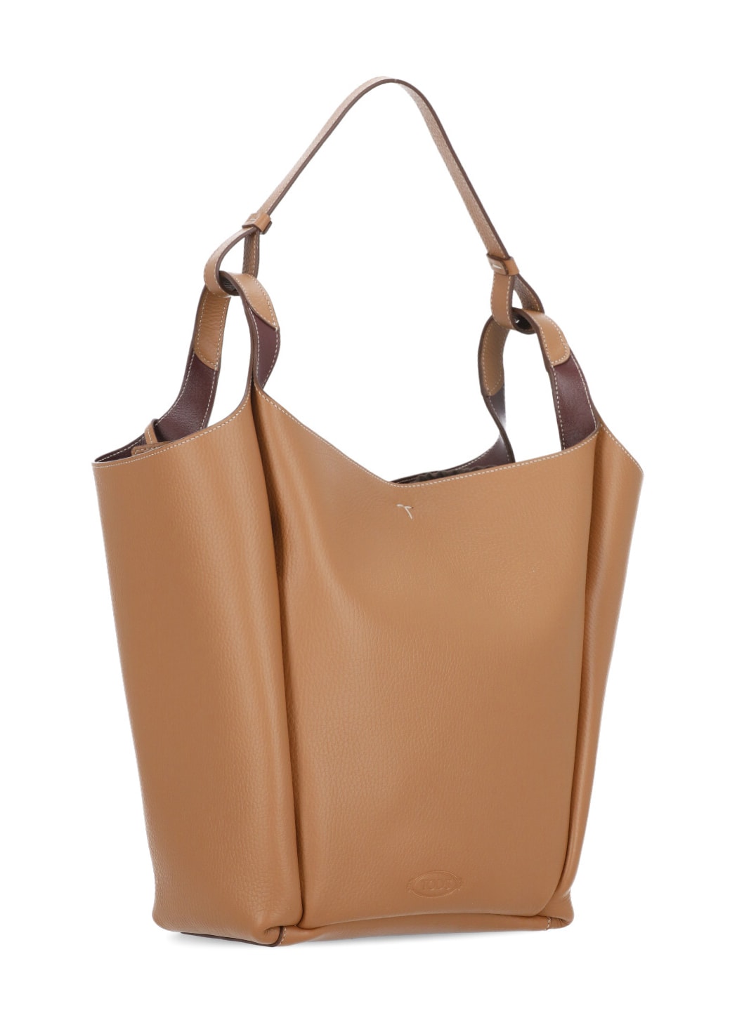 Shop Tod's Leather Shoulder Bag In Brown