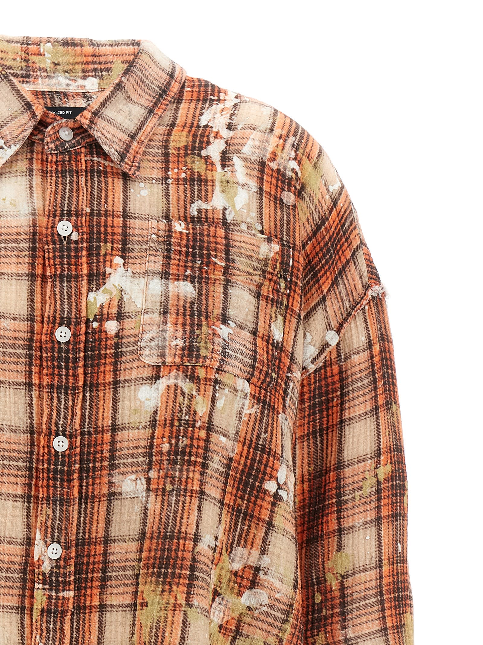 R13 Shredded-seam Drop-neck Shirt In Multicolor