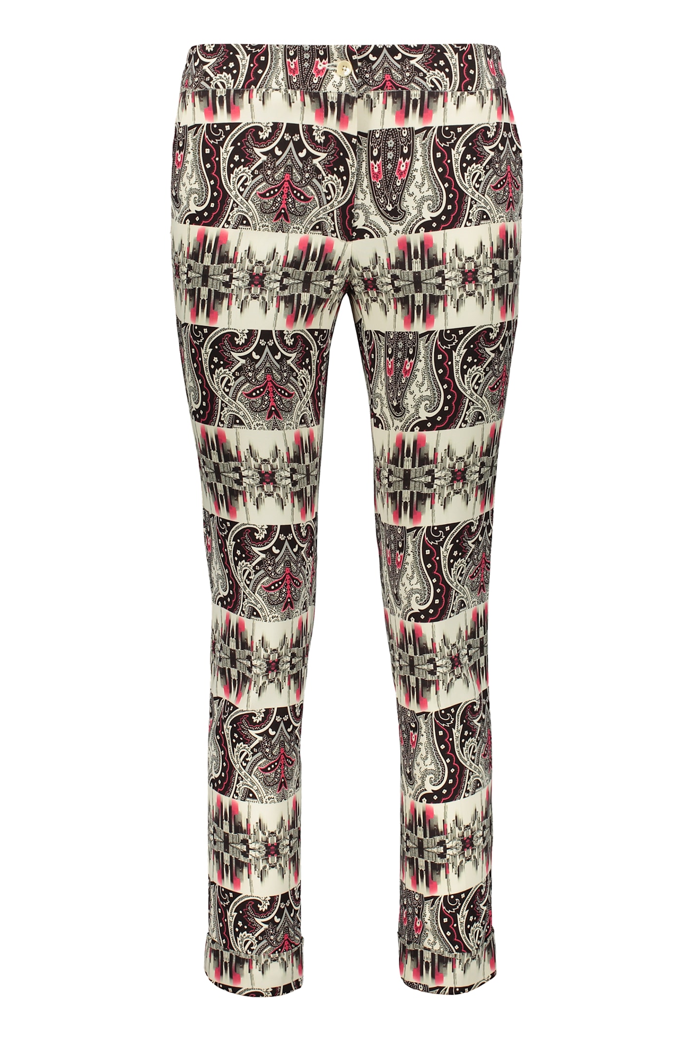 Shop Etro Viscose Trousers In Ivory