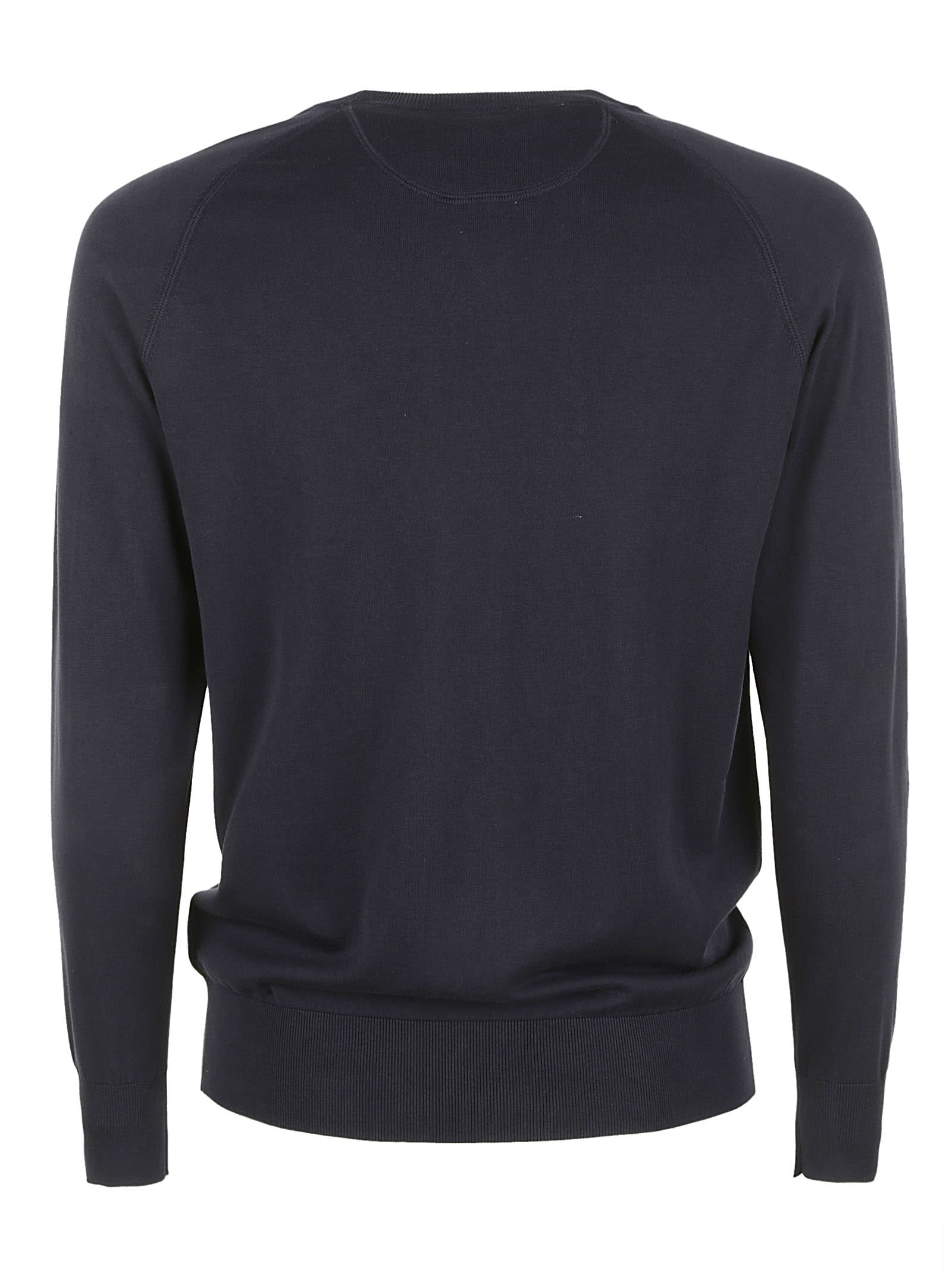 Shop Aspesi Plain Ribbed Sweatshirt In Navy