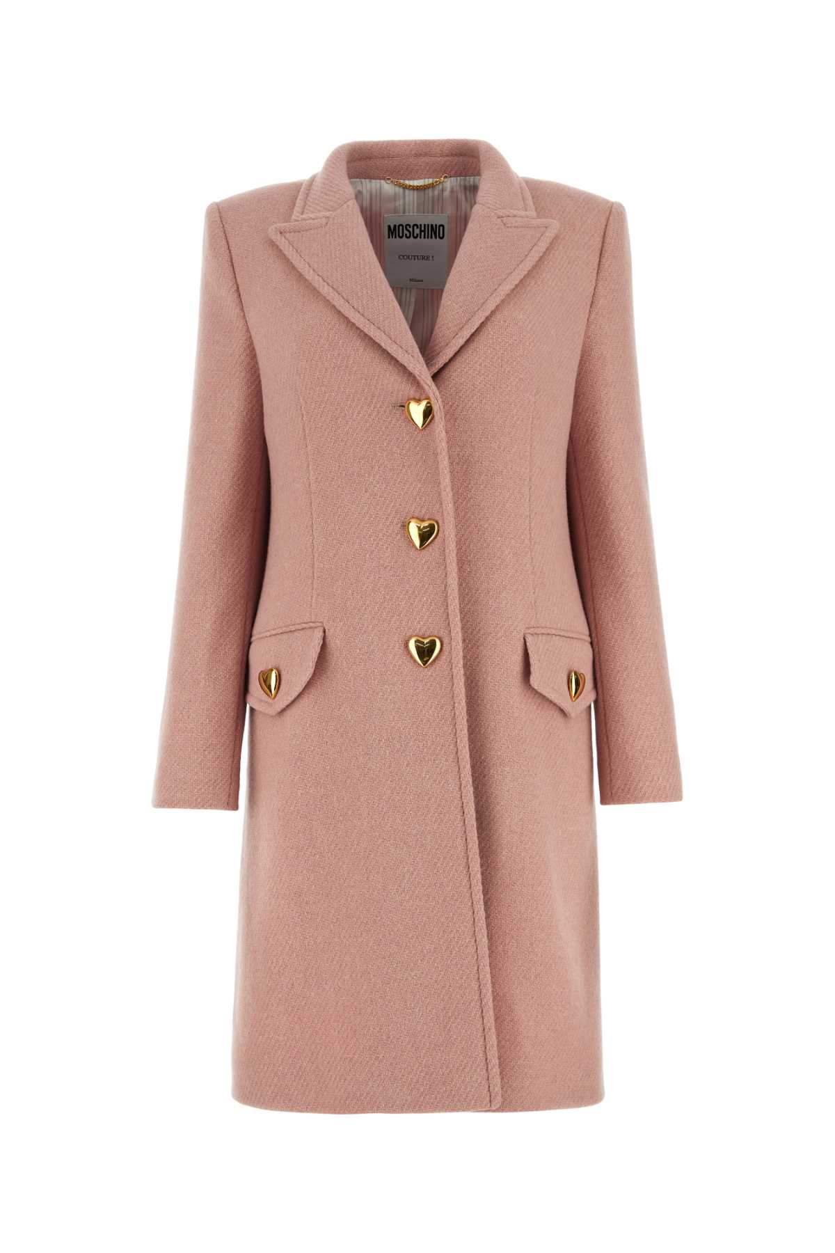 Powder Pink Wool Blend Coat