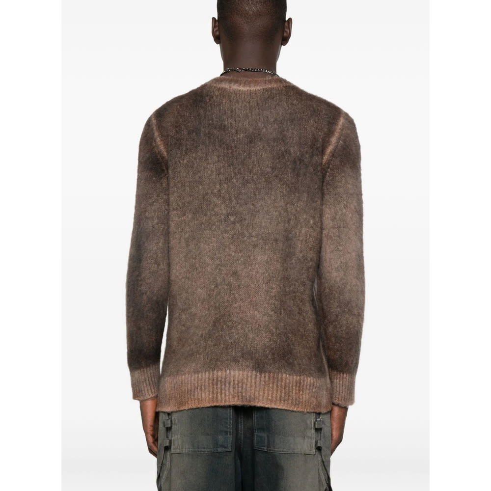 Avant Toi Brushed Crew-neck Sweater In Brown