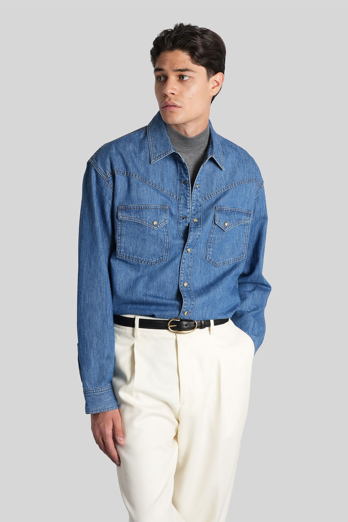Shirt In Blue Cotton