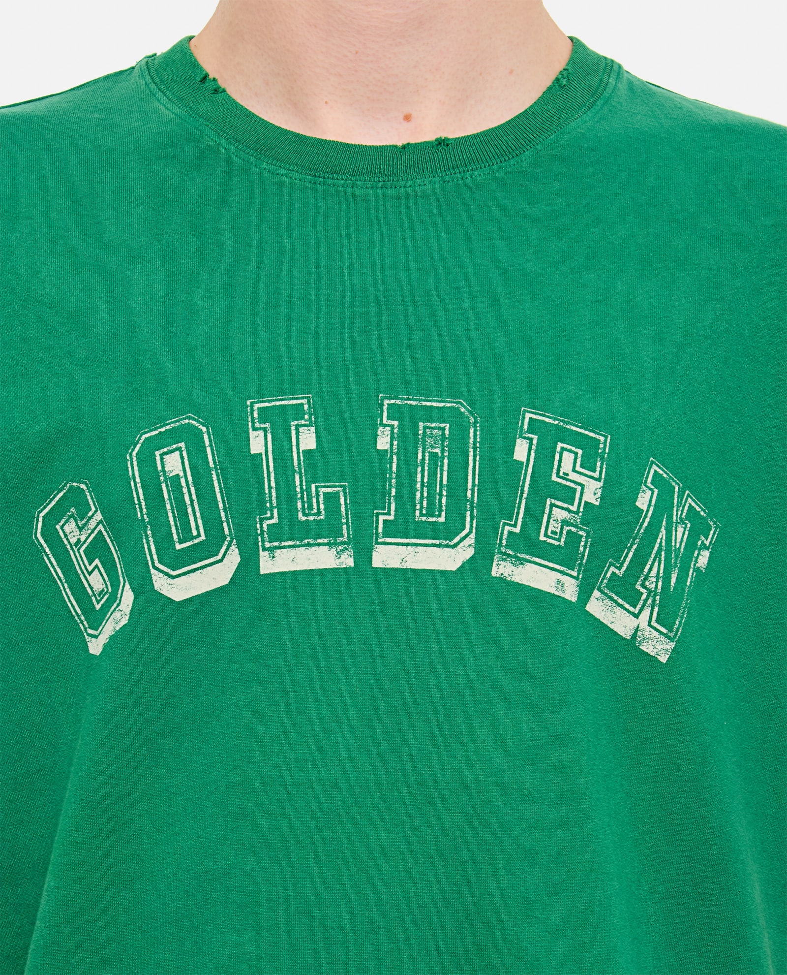 Shop Golden Goose Cotton T-shirt In Green