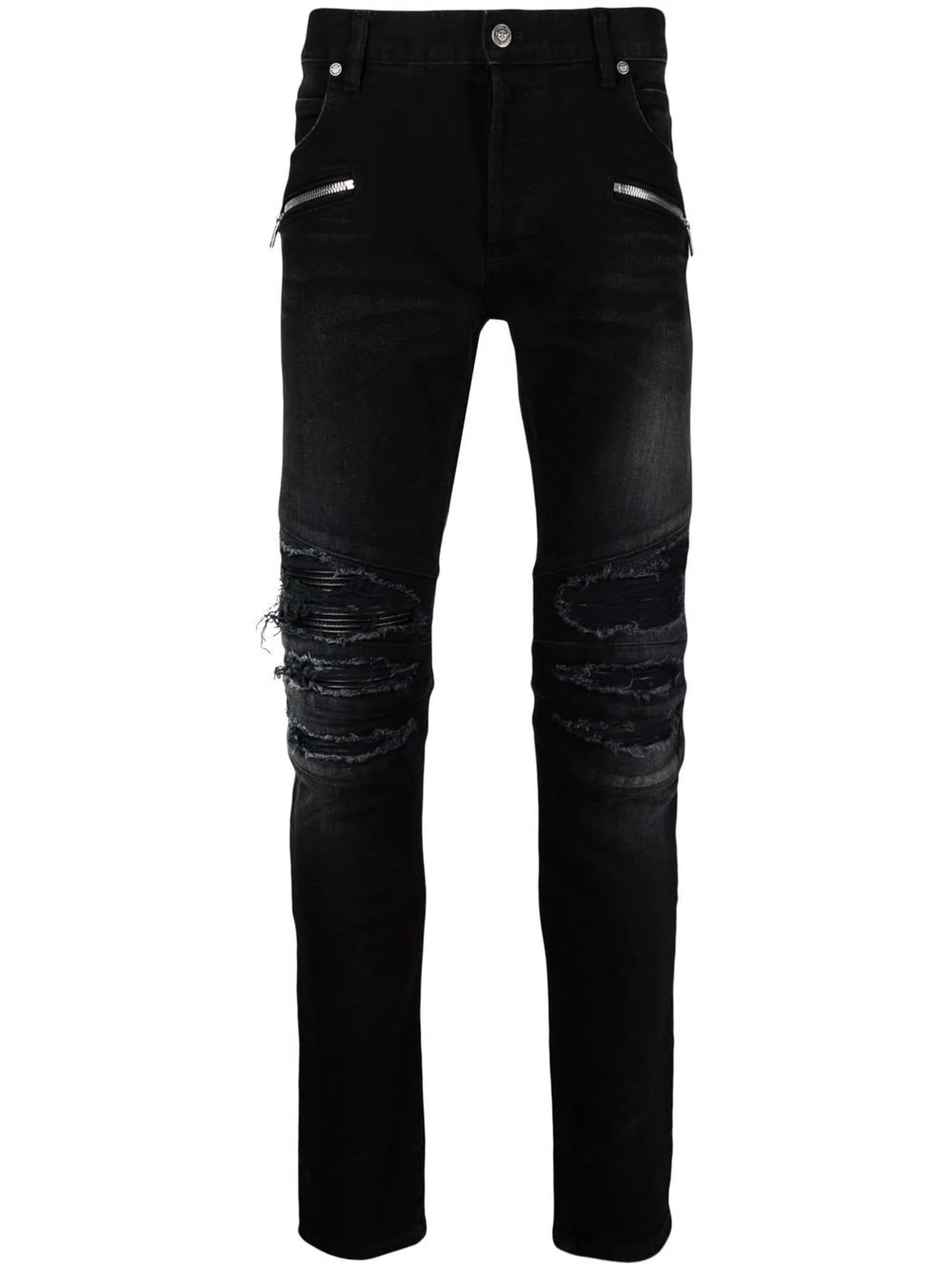 Balmain Black Cotton Jeans
