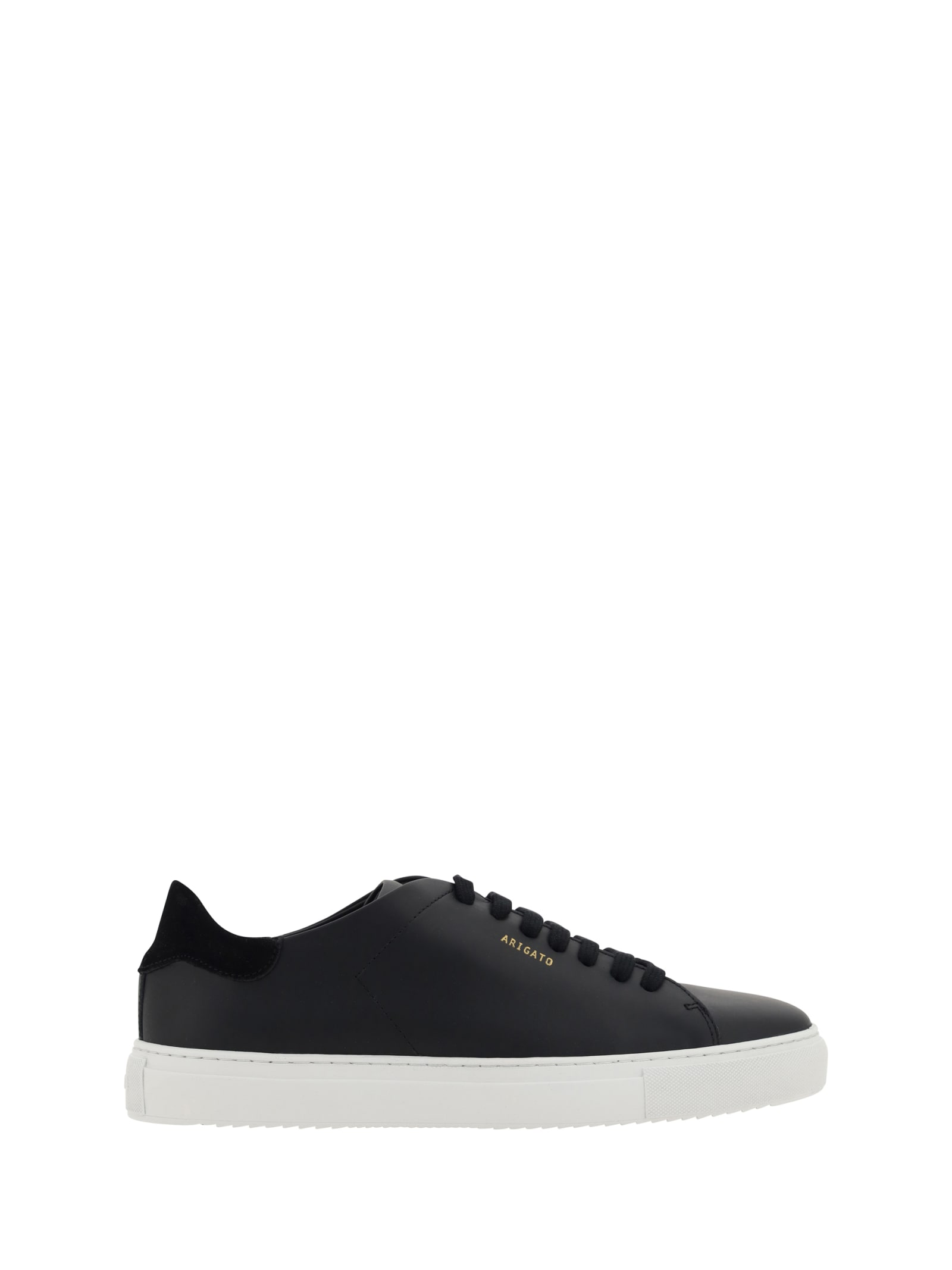 Axel Arigato 90 Clean Black Low Top Sneakers With Logo Lettering On The Side In Leather Man