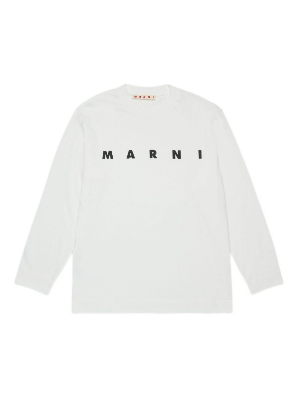 Marni Kids White Crew-neck Long-sleeve T-shirt In White