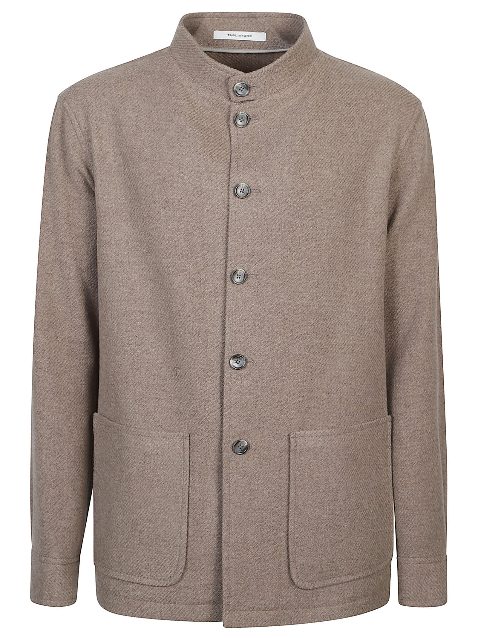 Tagliatore Button-fastening Patch-pocket Shirt Jacket In Gray