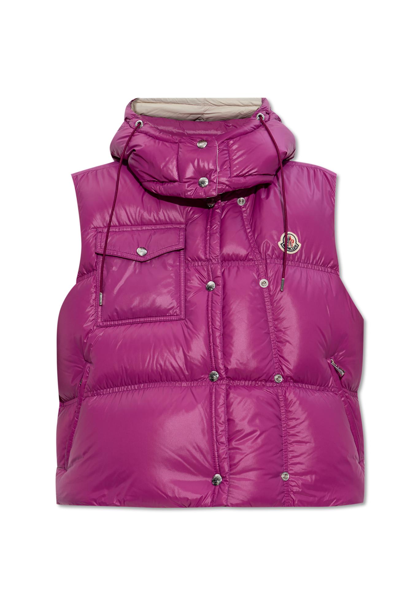 Moncler Tyrian Purple Nylon Pario Sleeveless Down Jacket In Pink