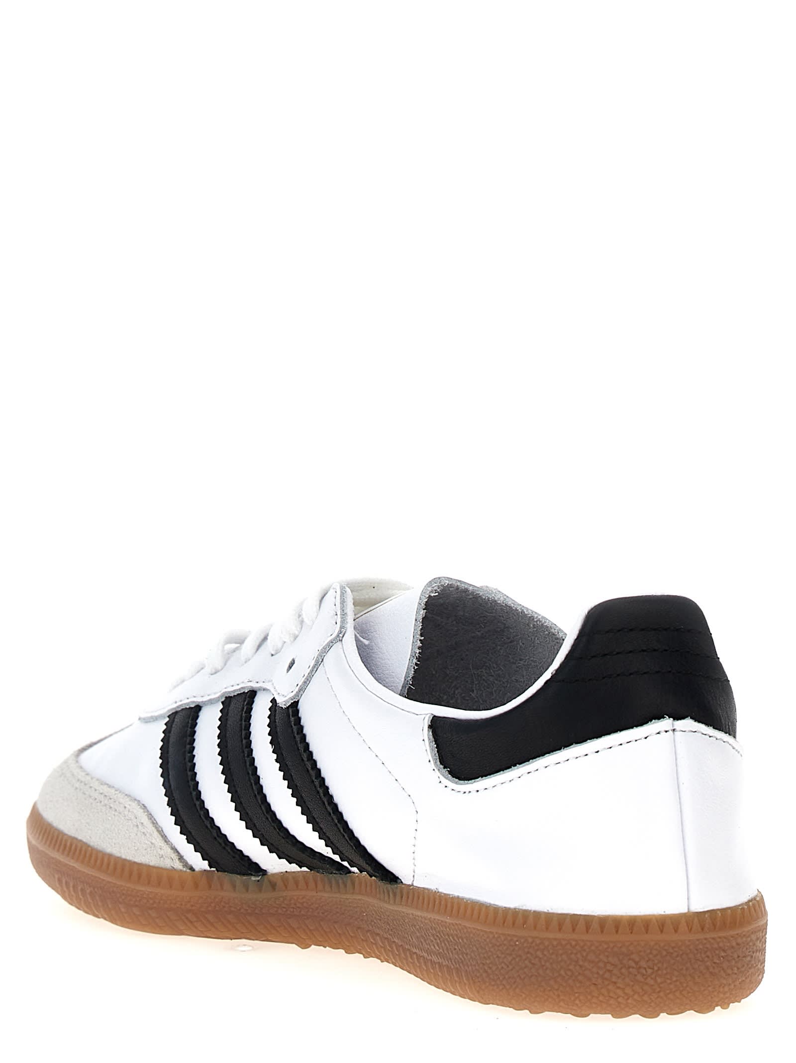 Adidas Originals Adidas Men's White Core Black Gold Me Sambae Suede And Leather Low-top Trainers In White