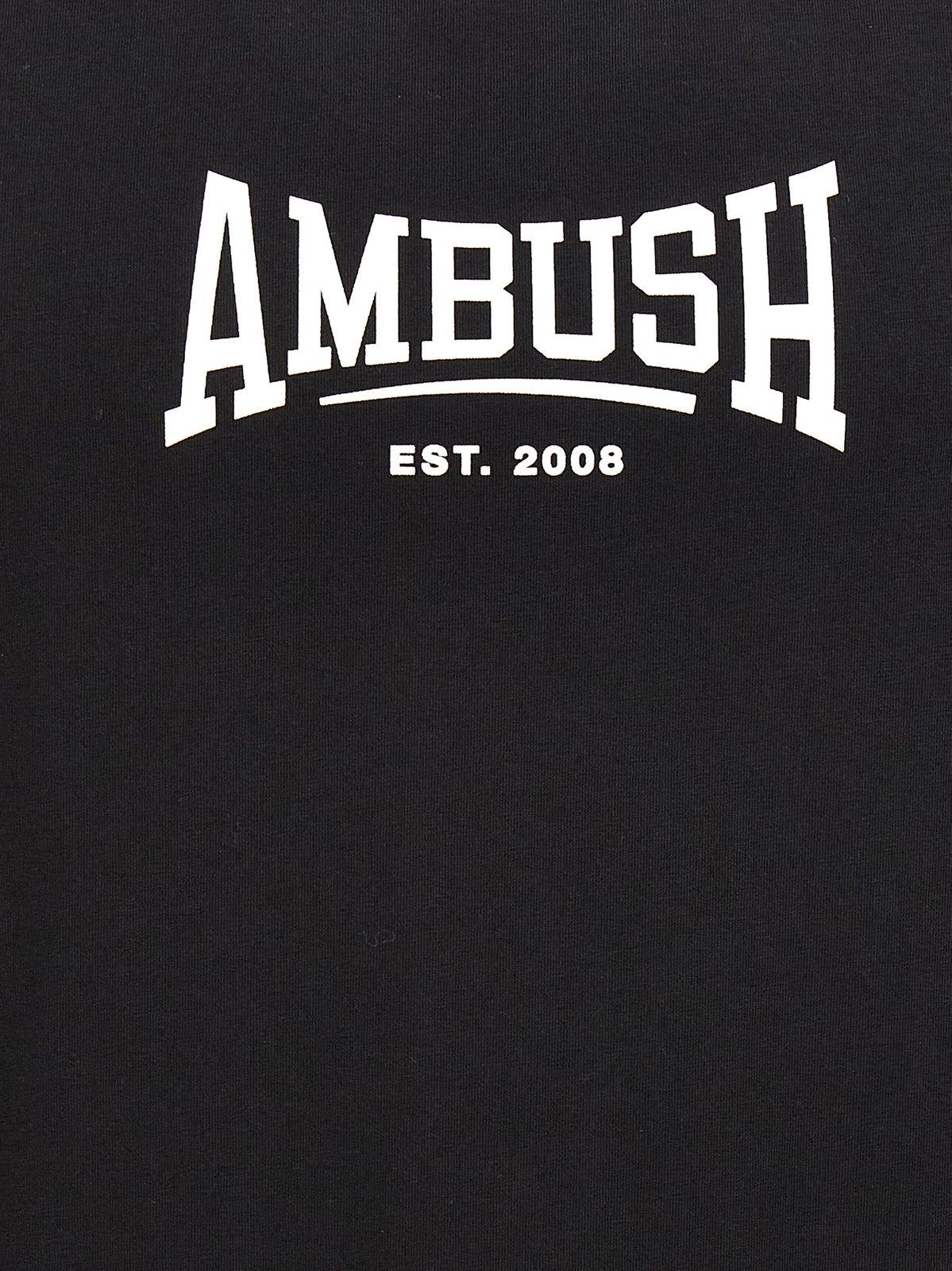 Shop Ambush Logo Printed Crewneck T-shirt In Black