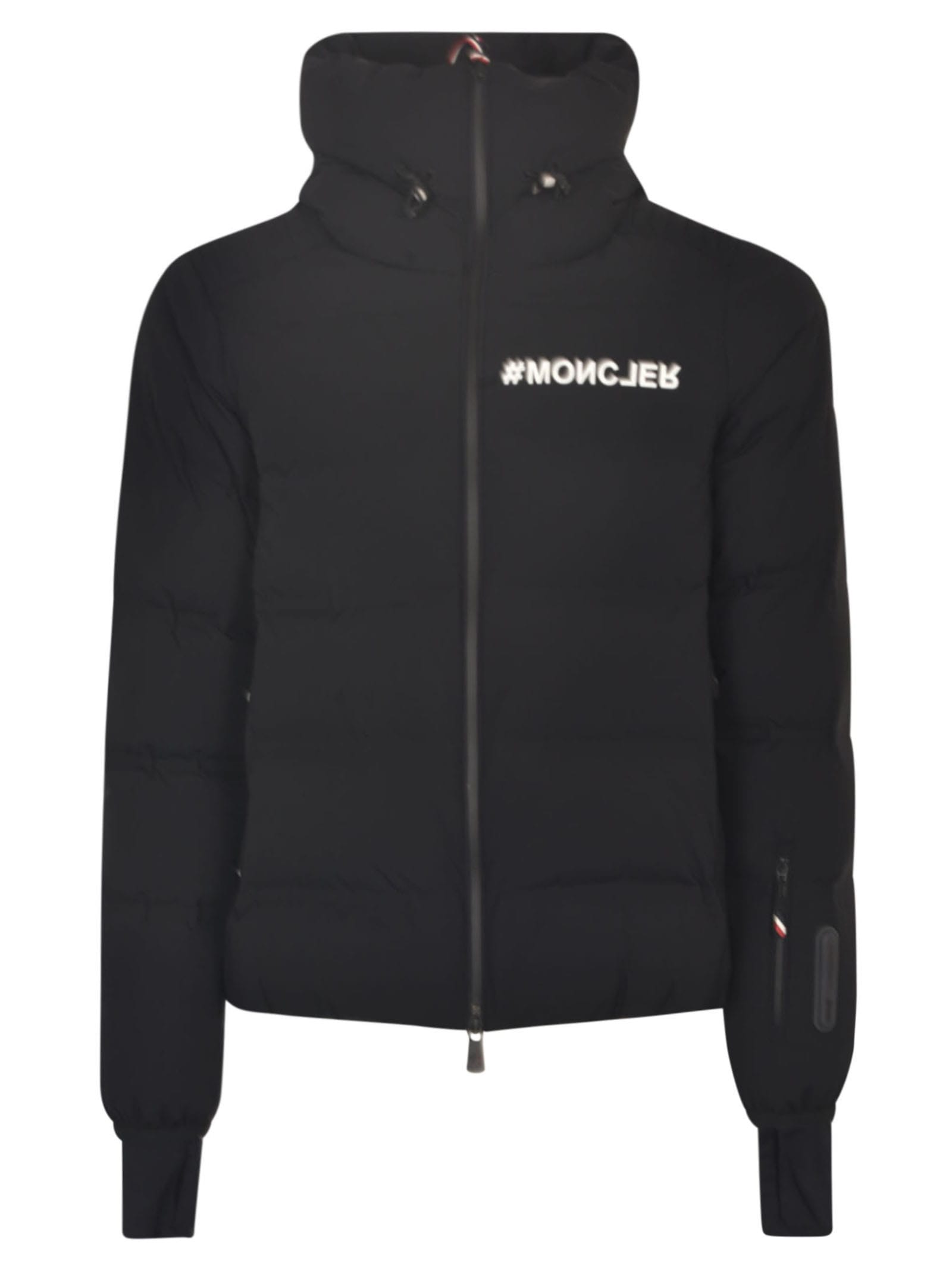 Shop Moncler Logo Padded Jacket In Black