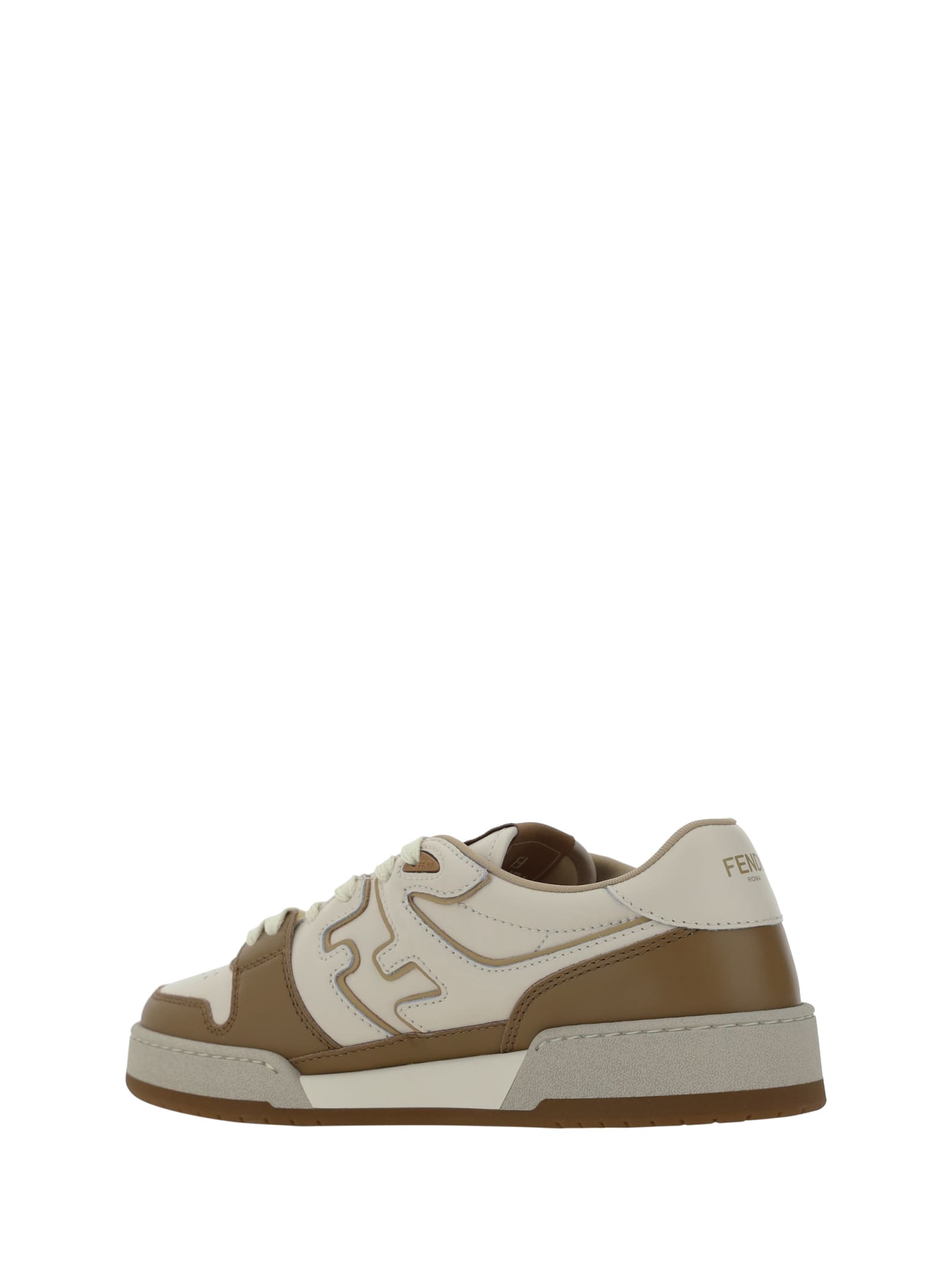 Shop Fendi Match Sneakers In Nocciola Bianco