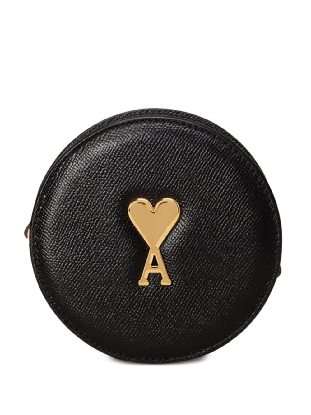 Ami Alexandre Mattiussi Paris Logo Plaque Shoulder Bag In Noir