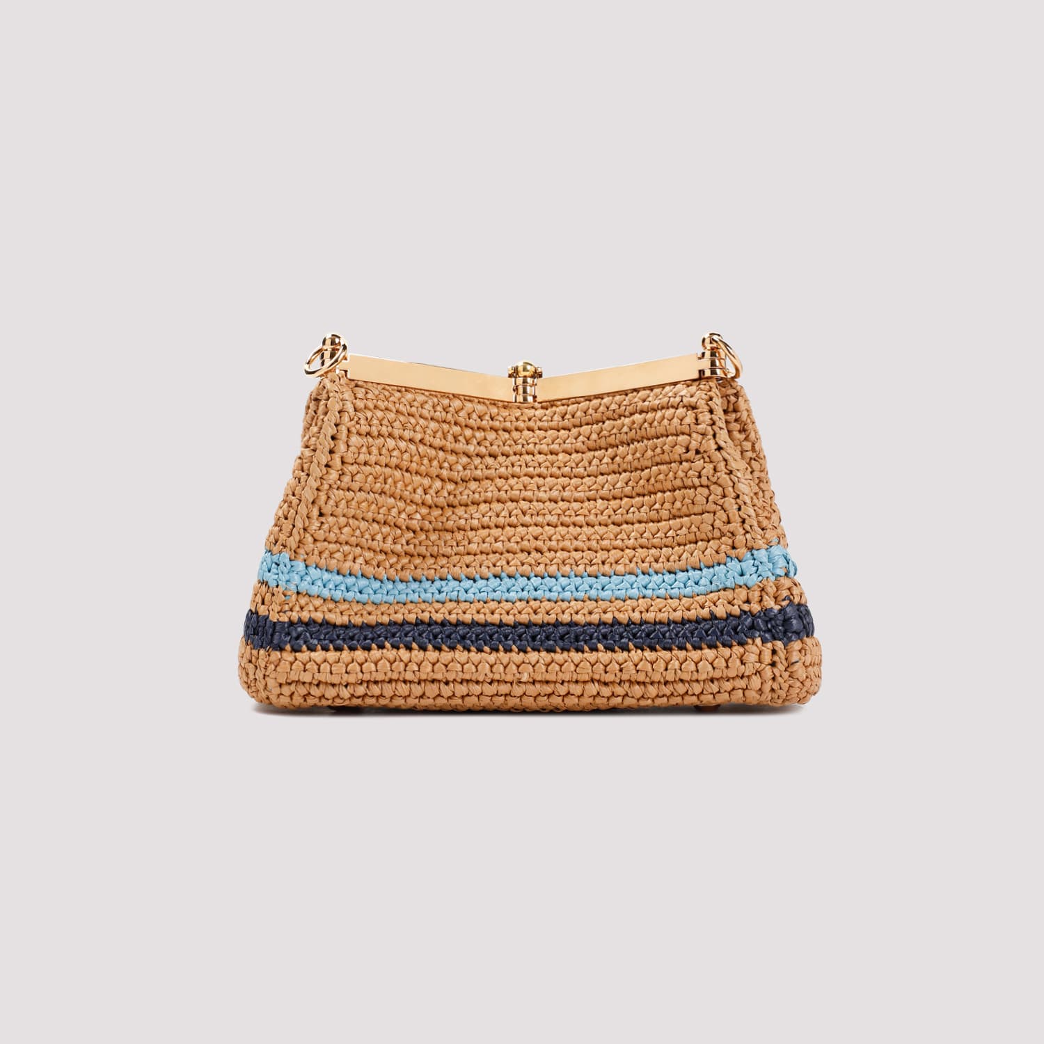 Shop Etro Embroidered Vela Raffia Handbag In Cammello