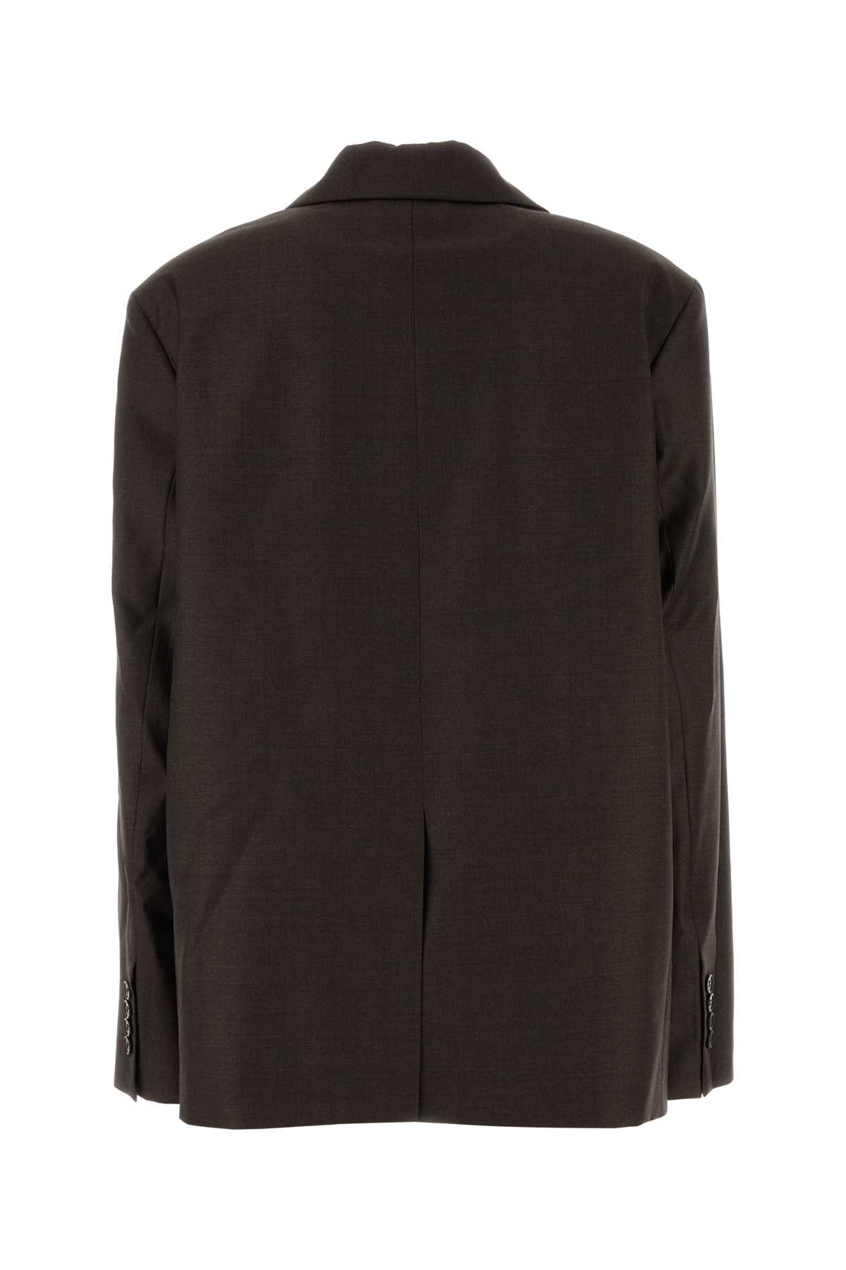 Loulou Studio Dark Brown Wool Donau Blazer In Brown