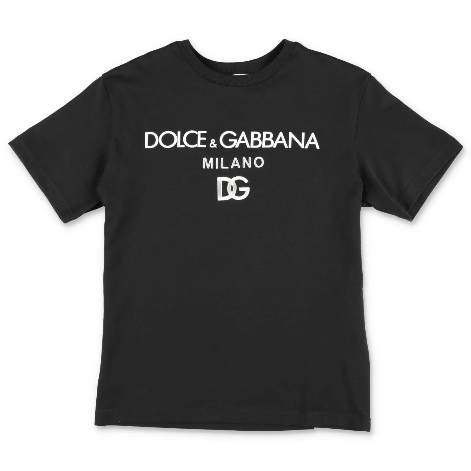 Dolce & Gabbana T-shirt Nera In Jersey Di Cotone