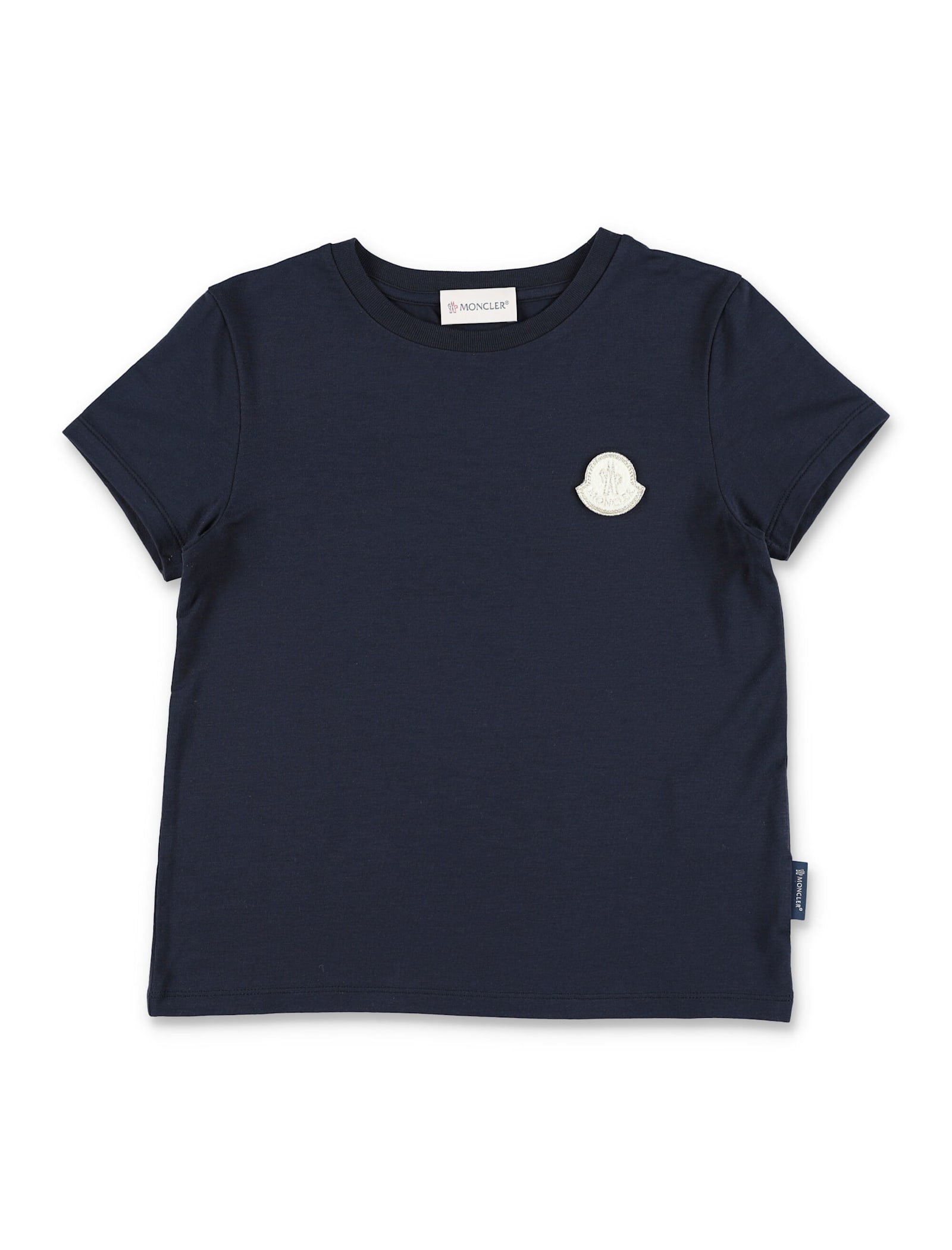 Moncler Kid - Embroidered Logo Patch T-shirt In Navy