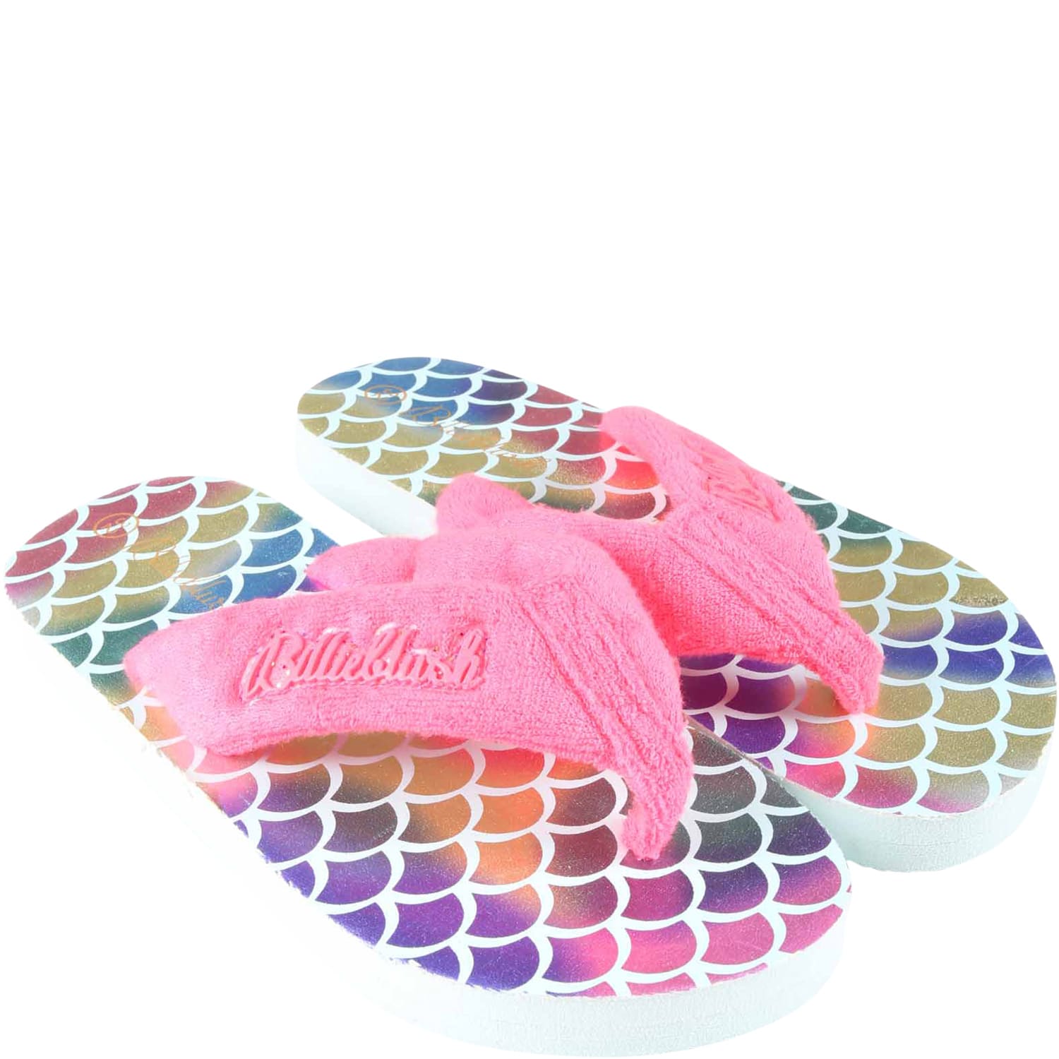 Shop Billieblush Multicolor Flip-flops For Girl With Logo In Pink