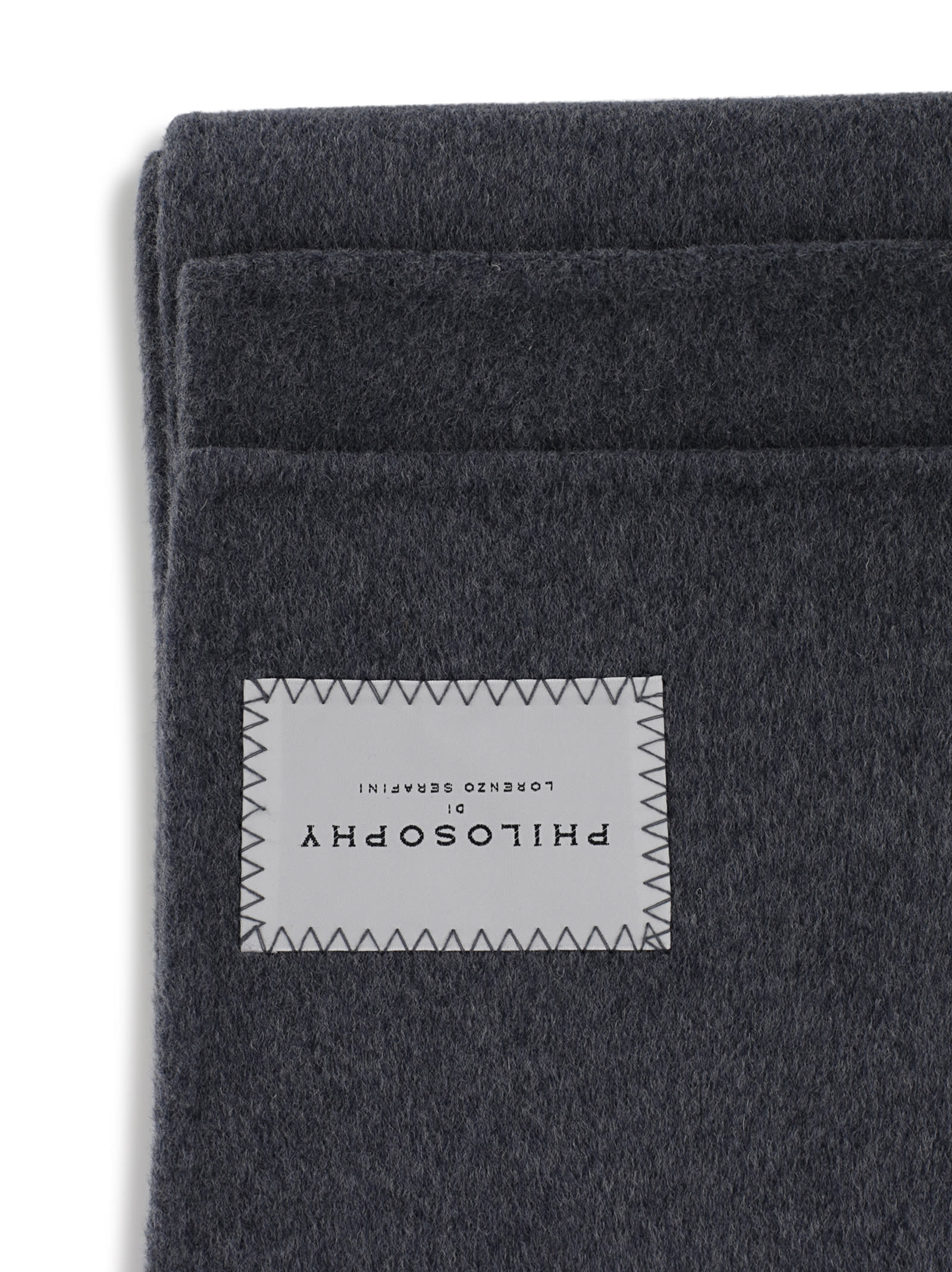 Shop Philosophy Di Lorenzo Serafini Rectangular Wool Scarf In Grey