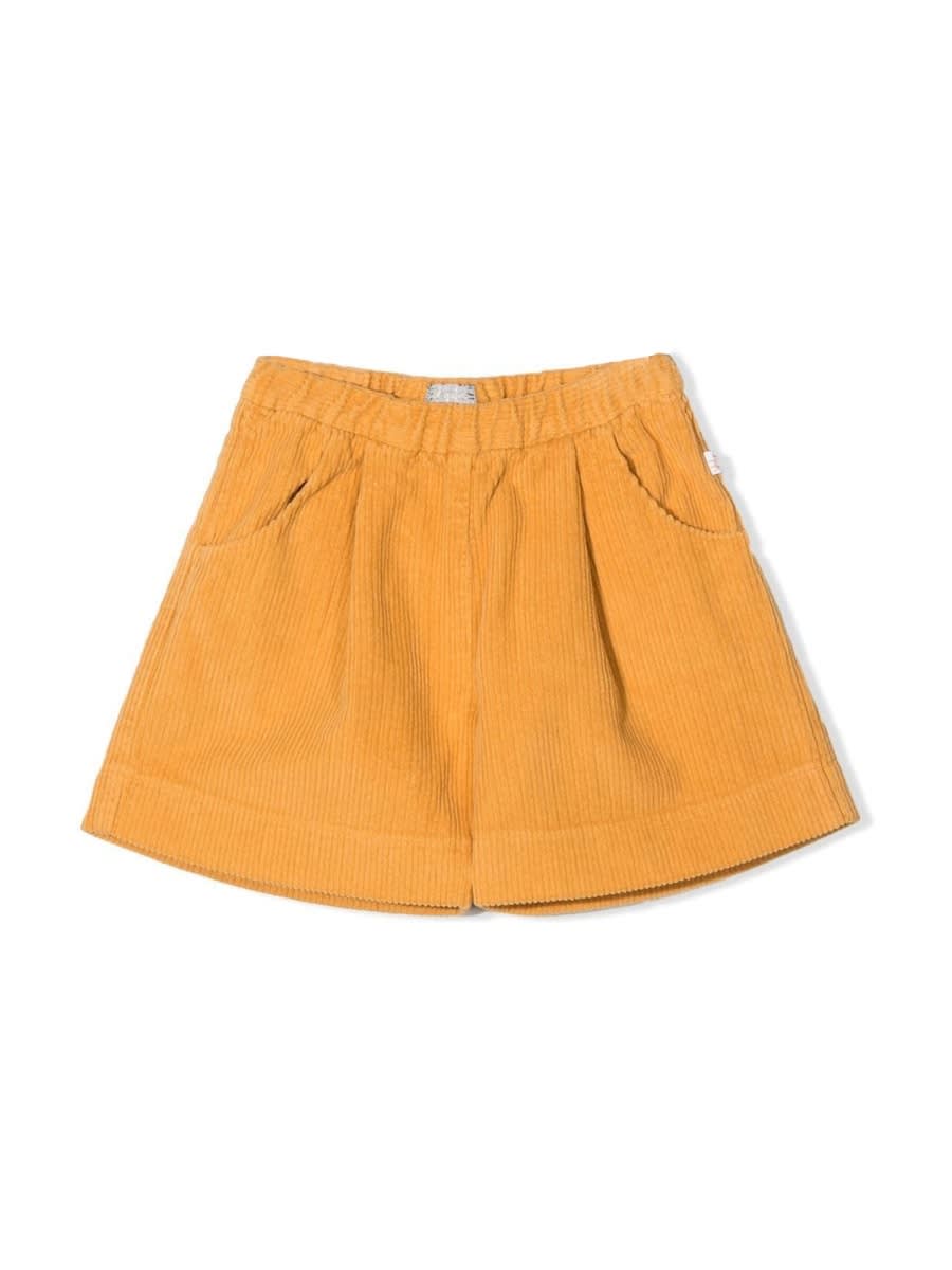 Il Gufo Corduroy Elasticated-waistband Shorts In Yellow