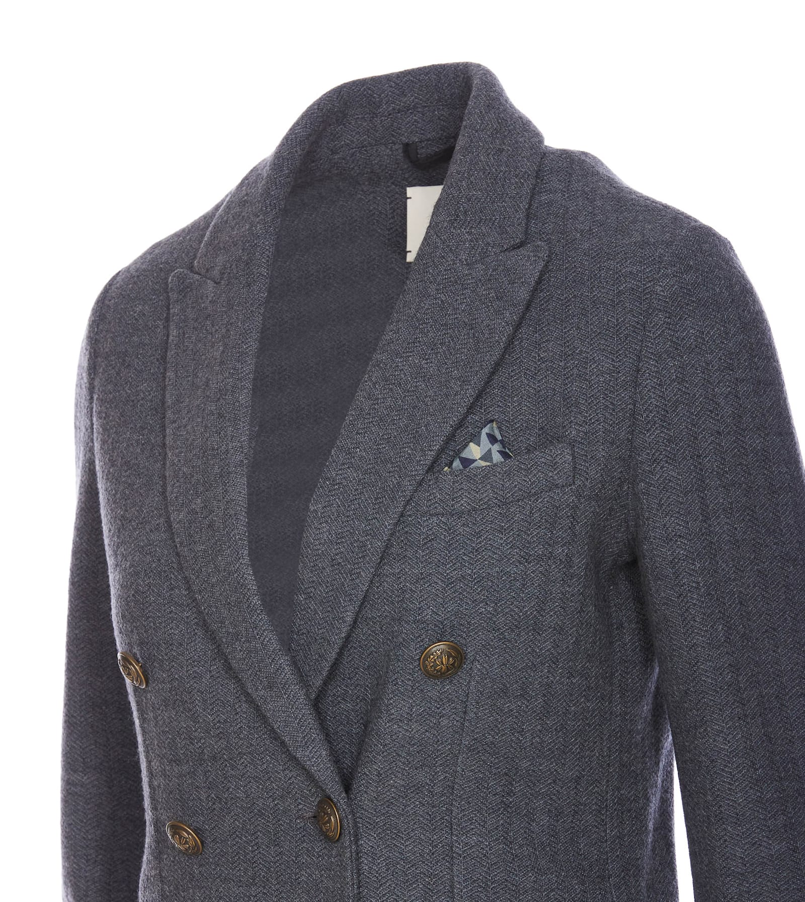 Shop Circolo 1901 Double Breasted Button Jacket In Grey