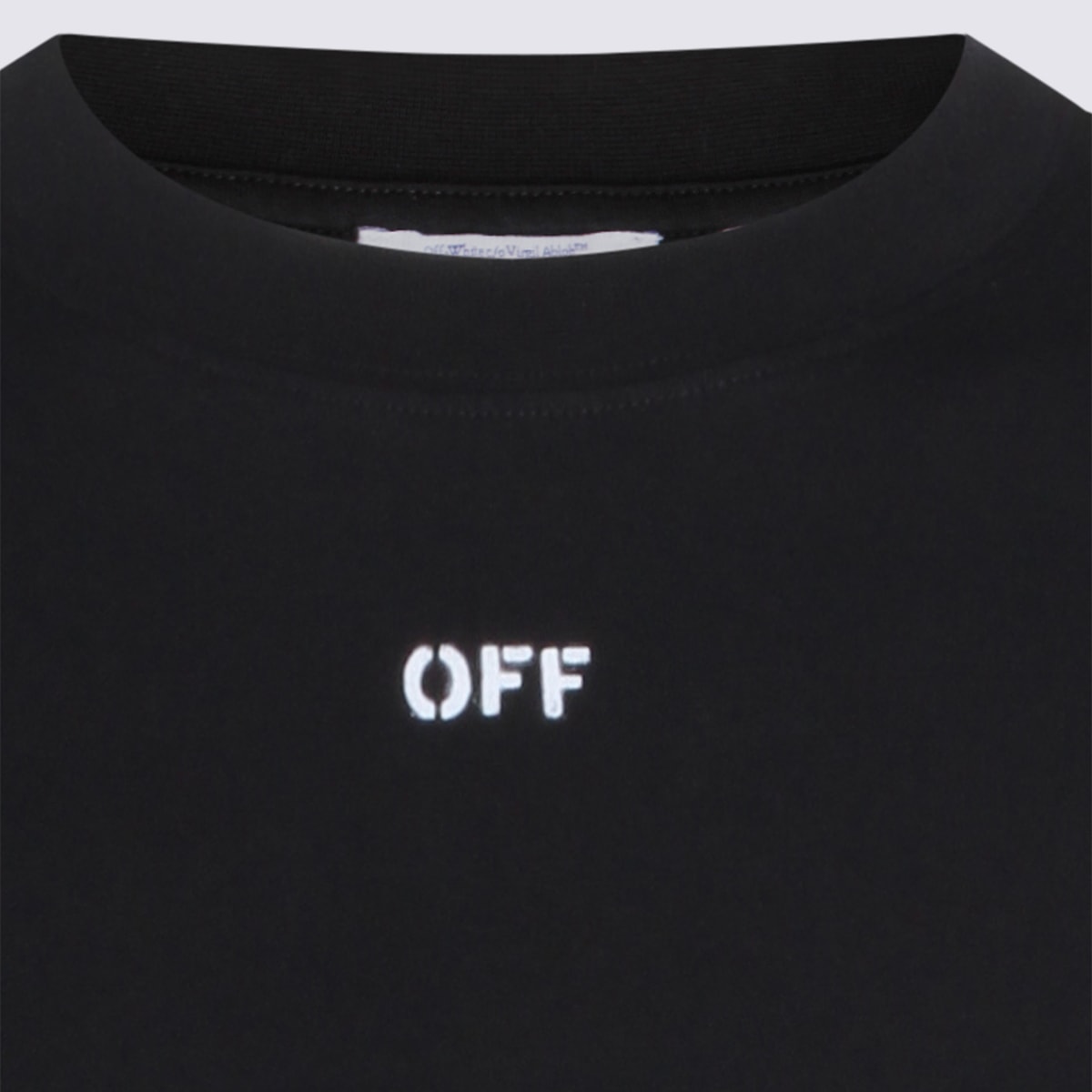 Off-white Black Cotton T-shirt In Black