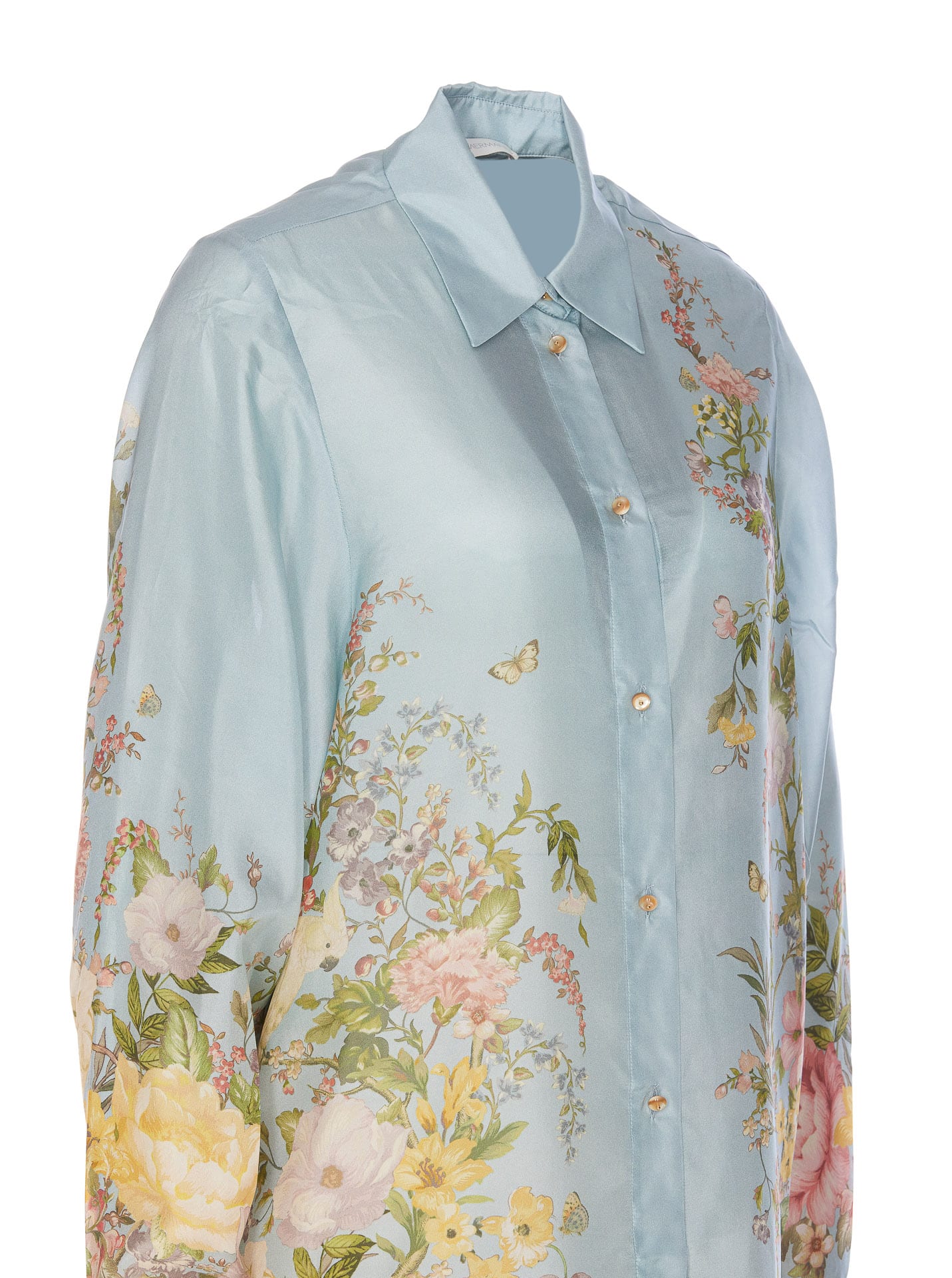 Shop Zimmermann Waverly Shirt In Blue Floral