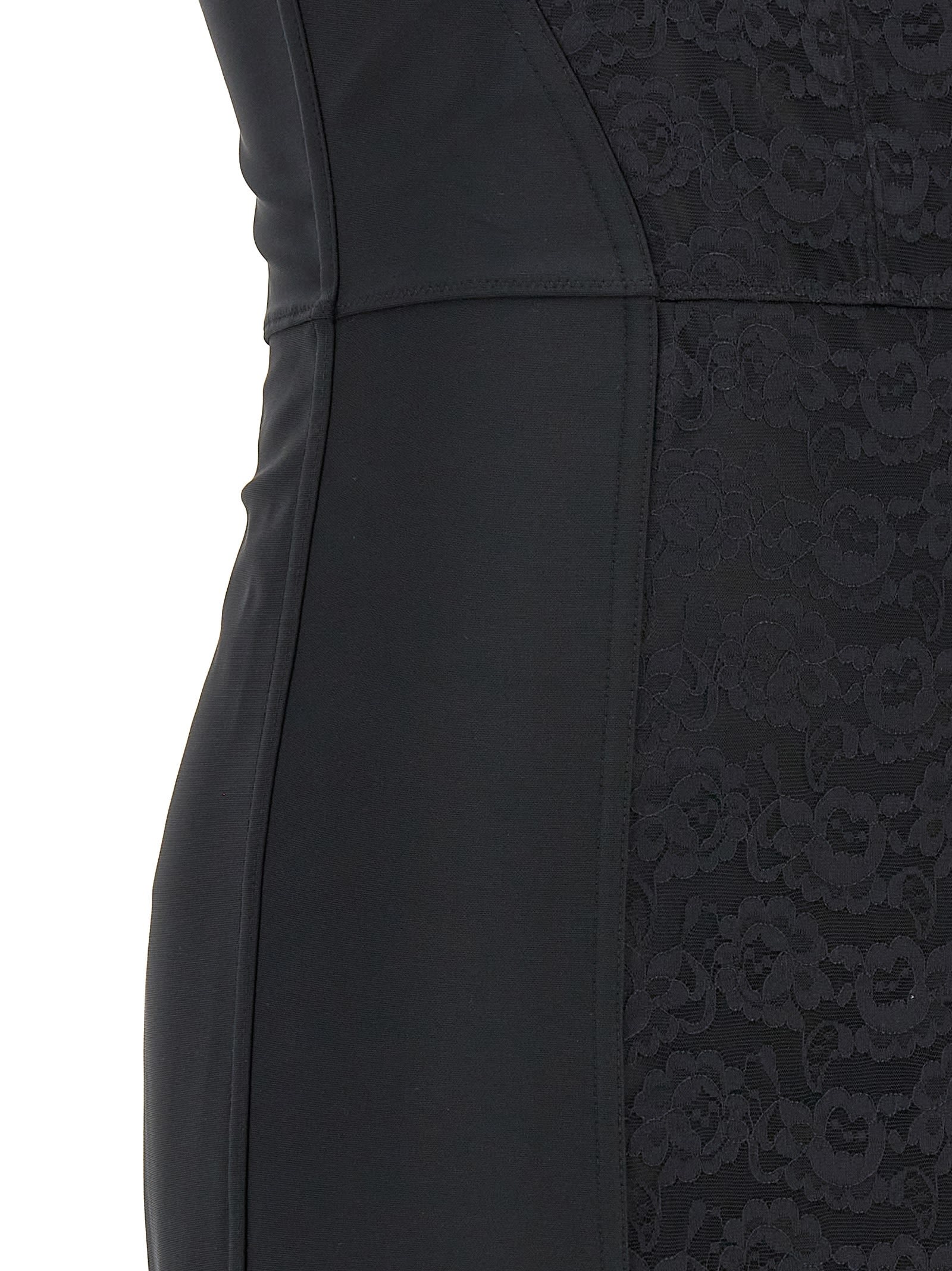 Shop Dolce & Gabbana Midi Corsetry Dress In Black